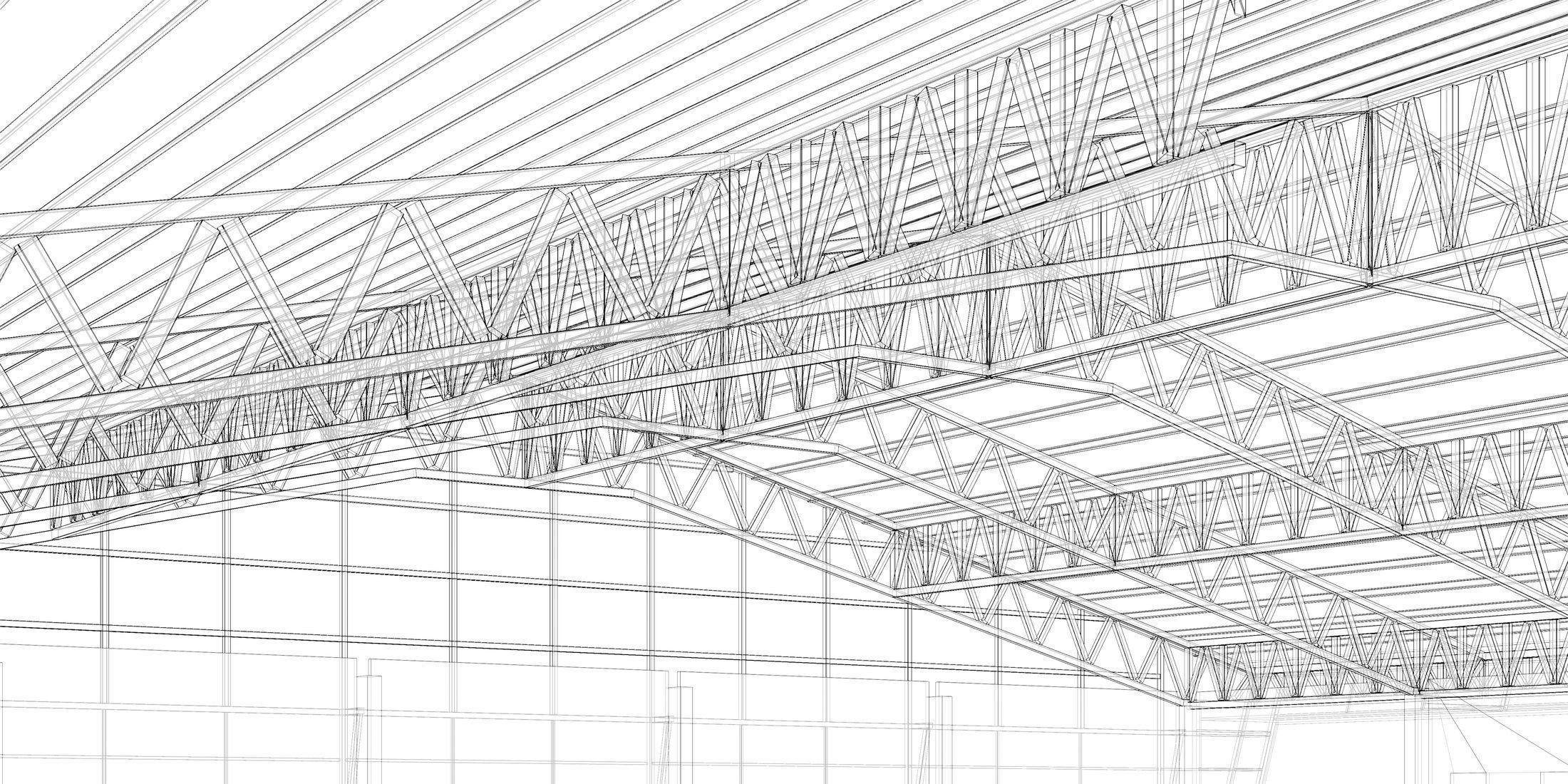 Warehouse in section cut 3D model_9