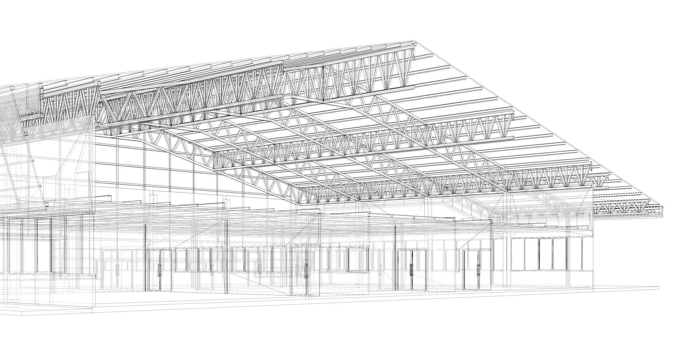 Warehouse in section cut 3D model_7