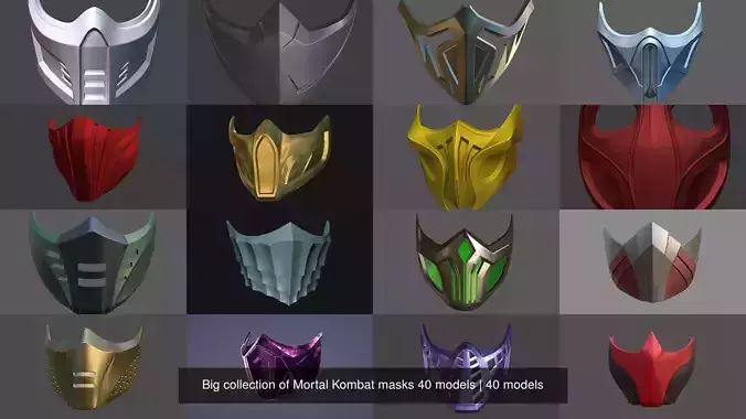 Big collection of Mortal Kombat masks 40 models 