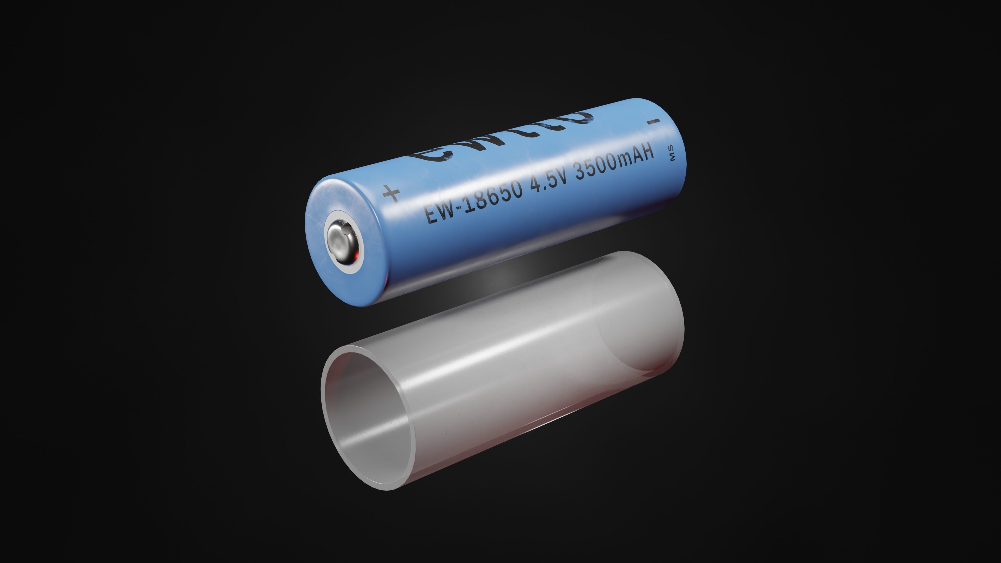 Old flashlight  Low-poly 3D model_9