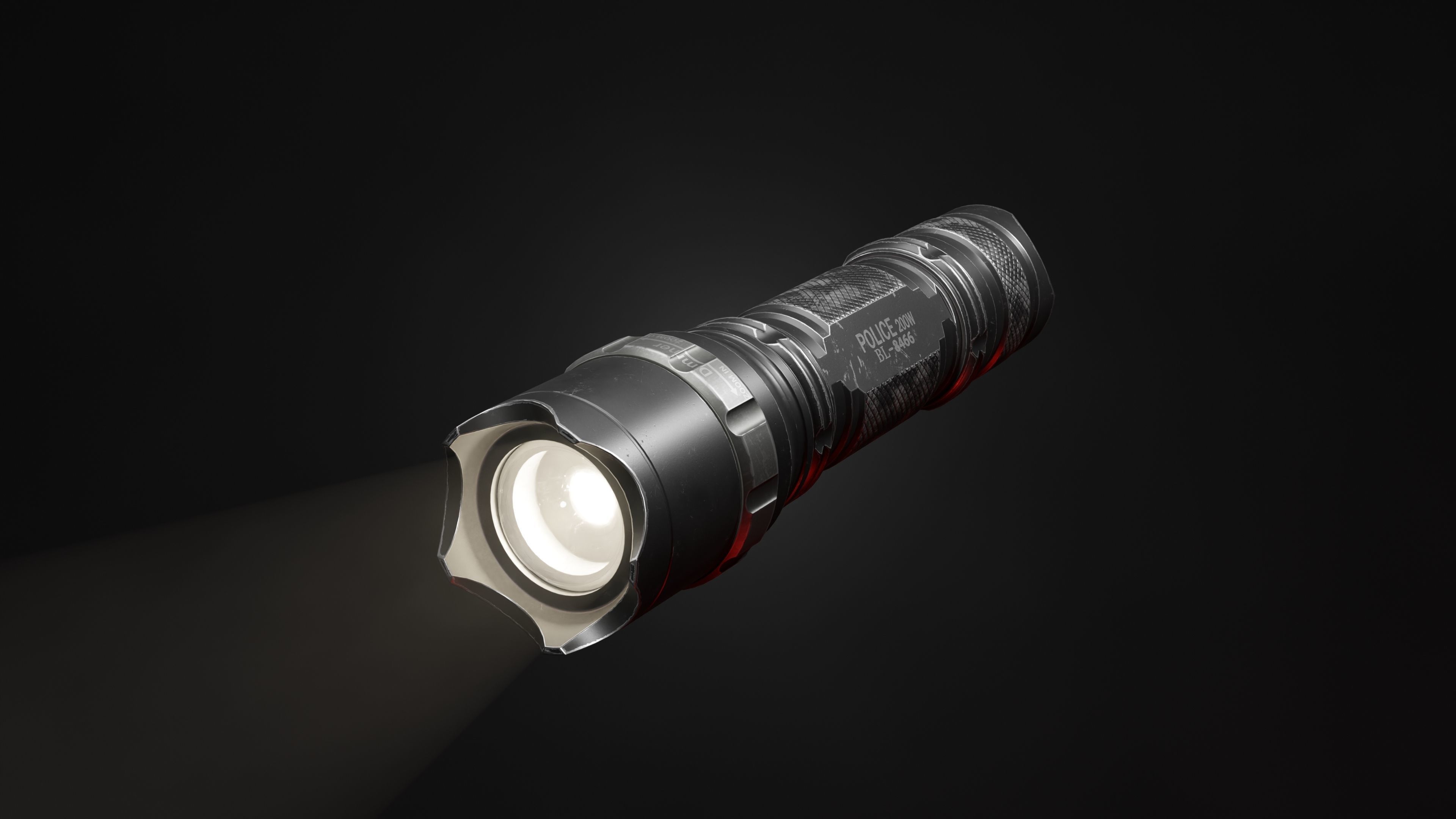 Old flashlight  Low-poly 3D model_2