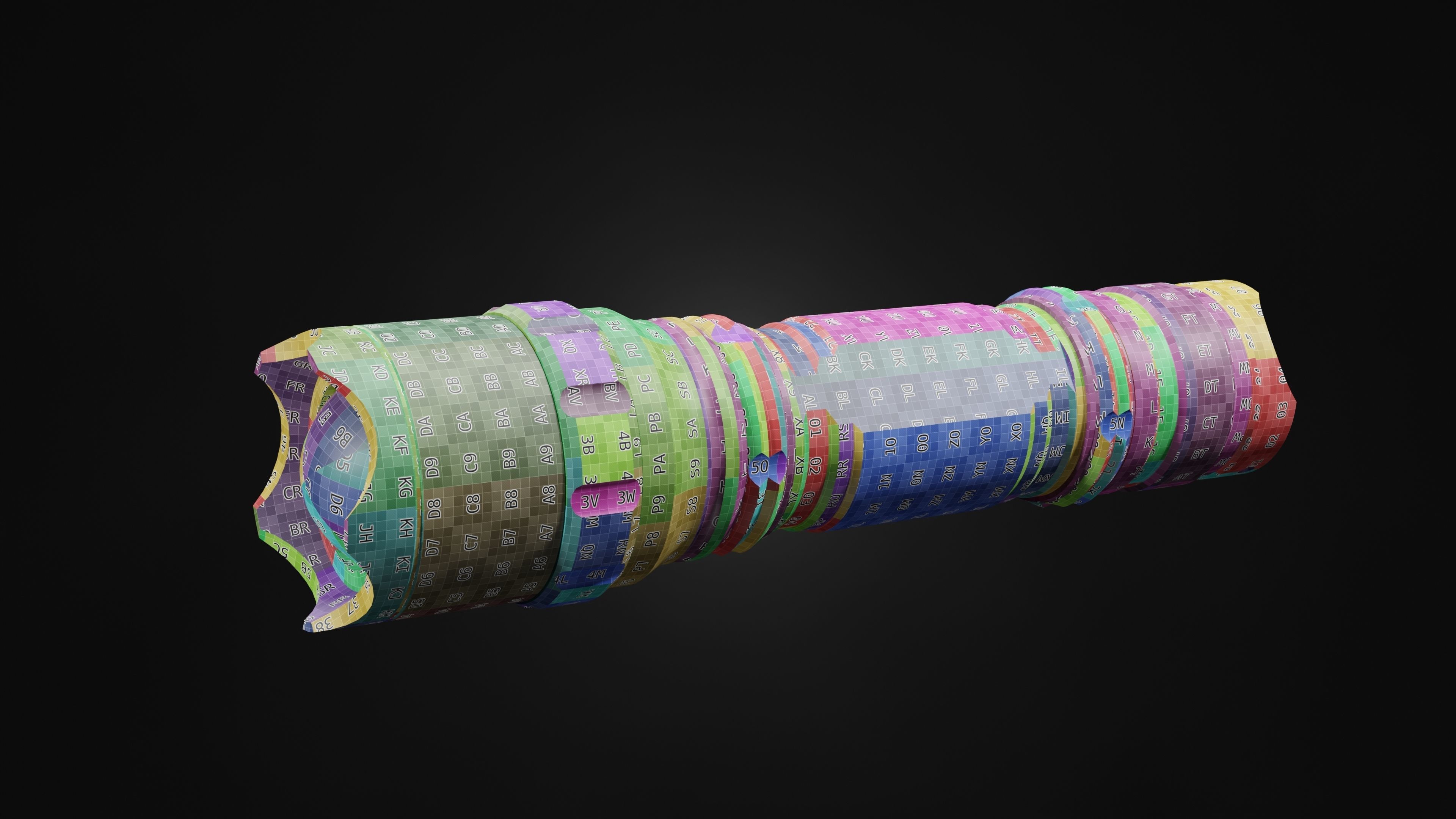 Old flashlight  Low-poly 3D model_14