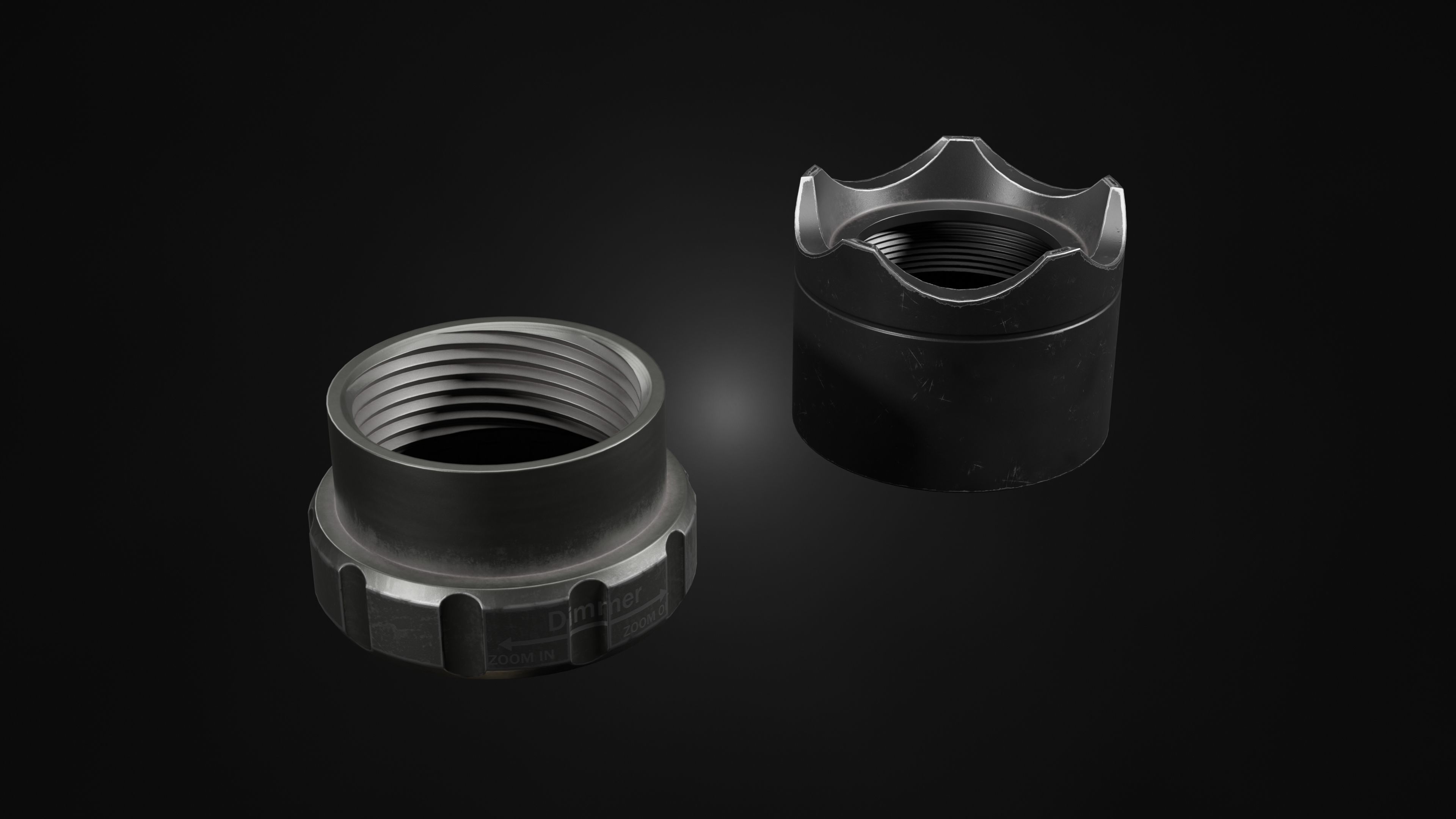 Old flashlight  Low-poly 3D model_8