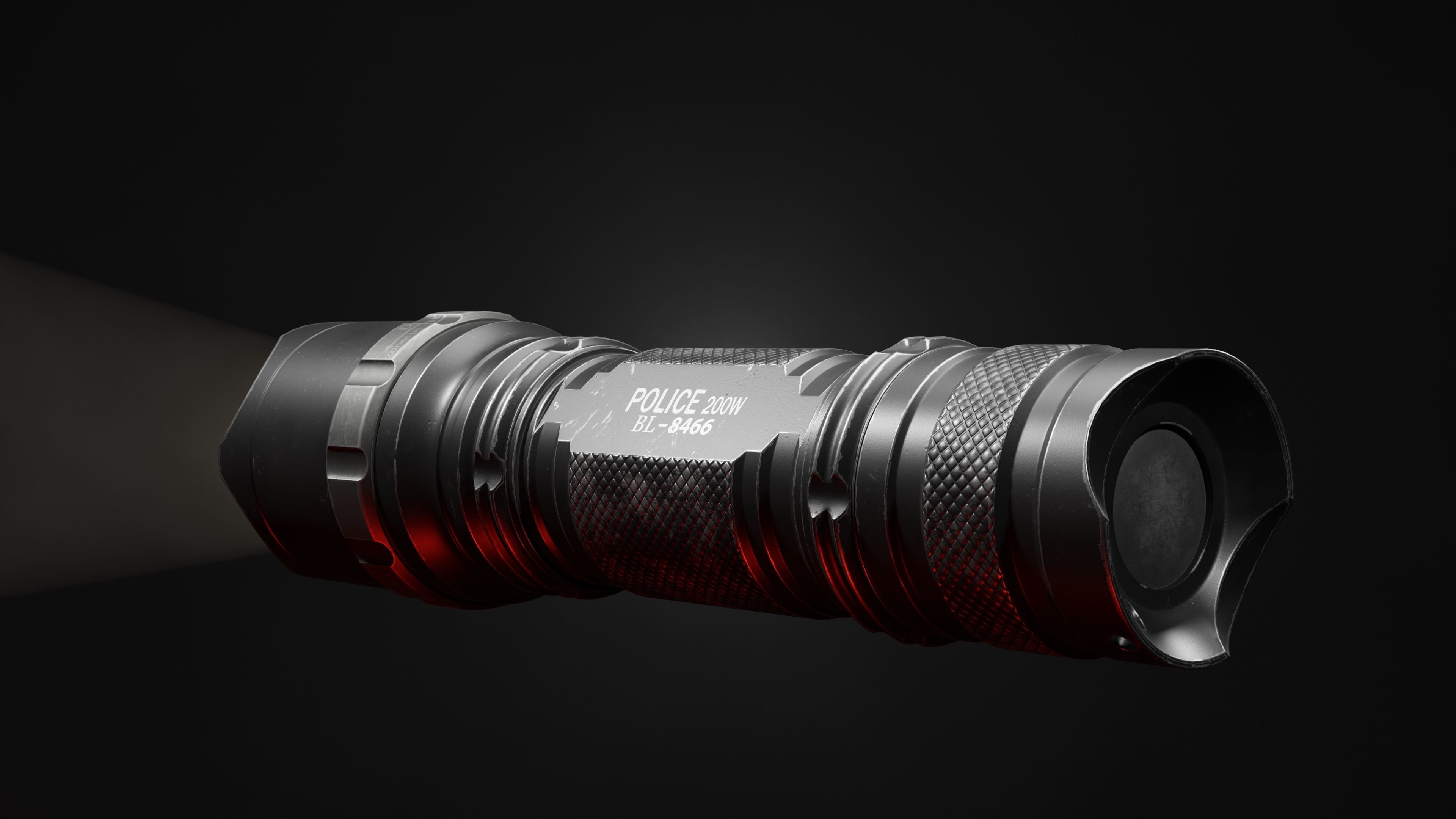 Old flashlight  Low-poly 3D model_4