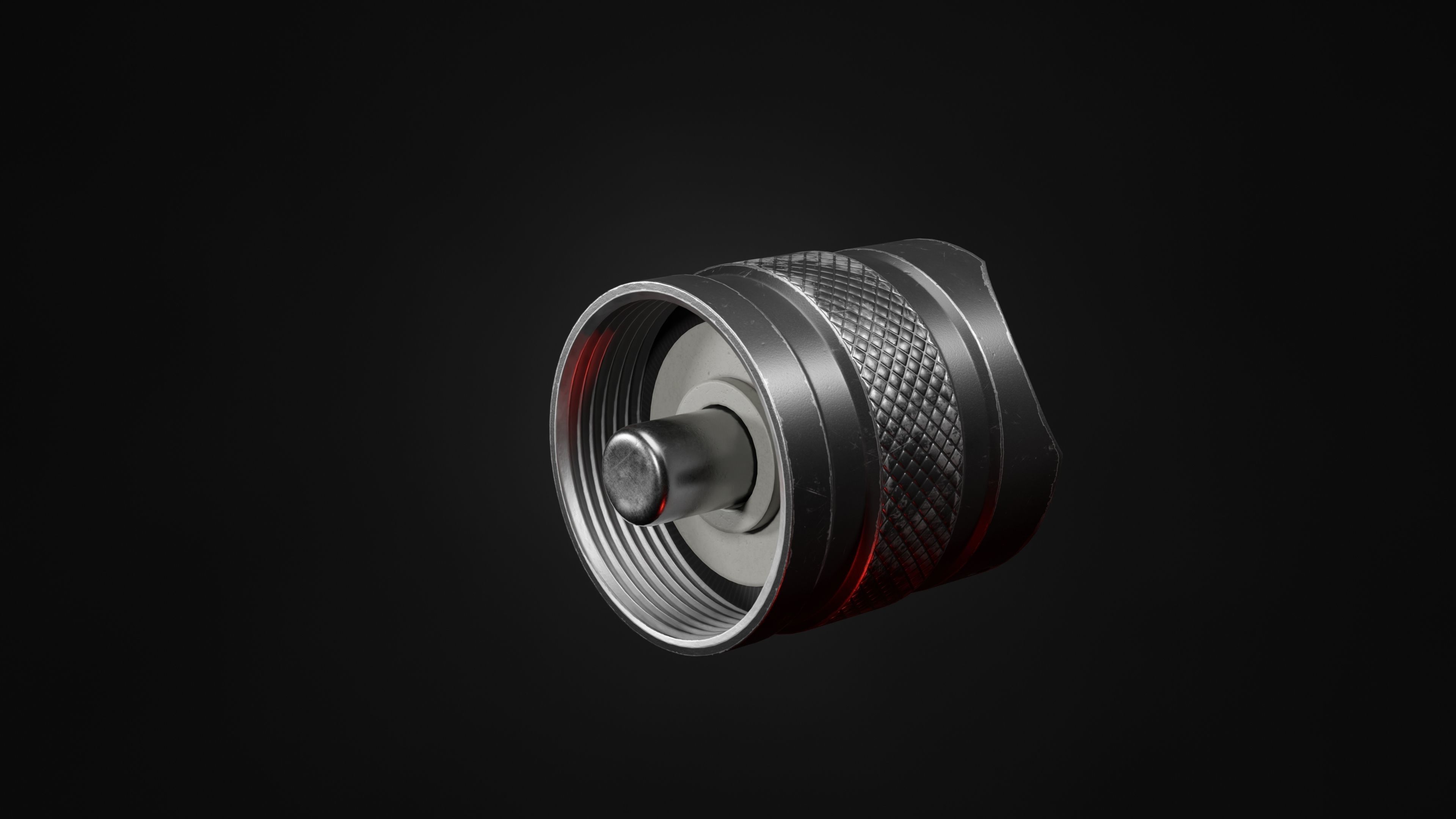 Old flashlight  Low-poly 3D model_10
