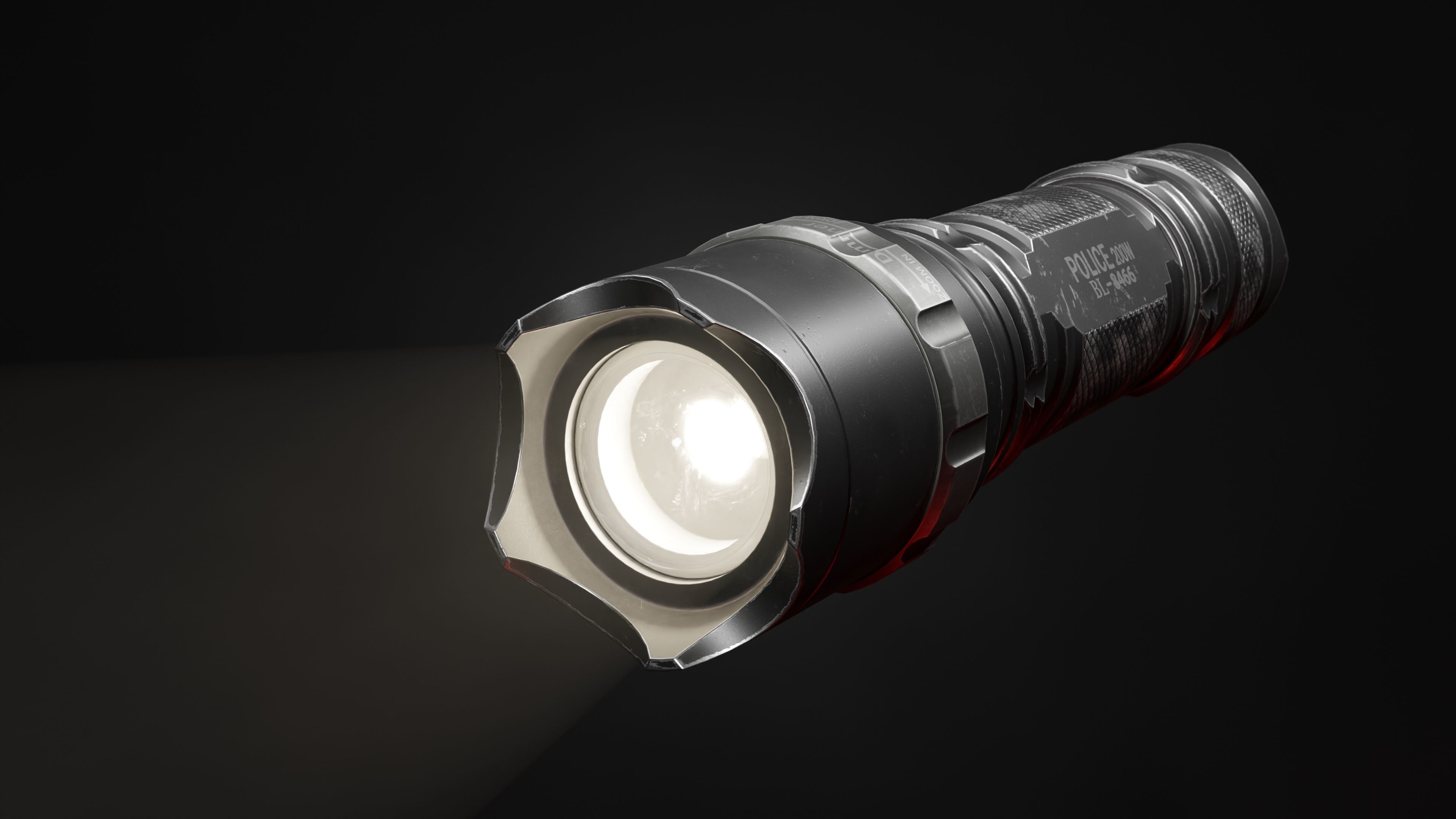 Old flashlight  Low-poly 3D model_5