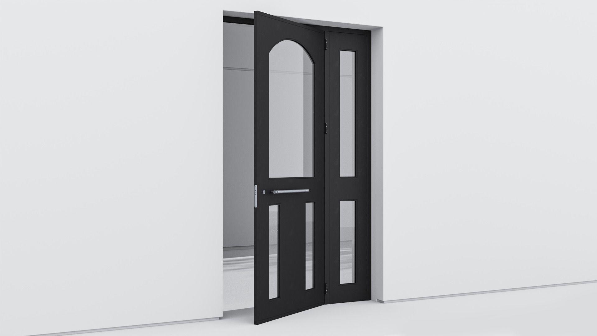 Aluminium door 353 3D model_3