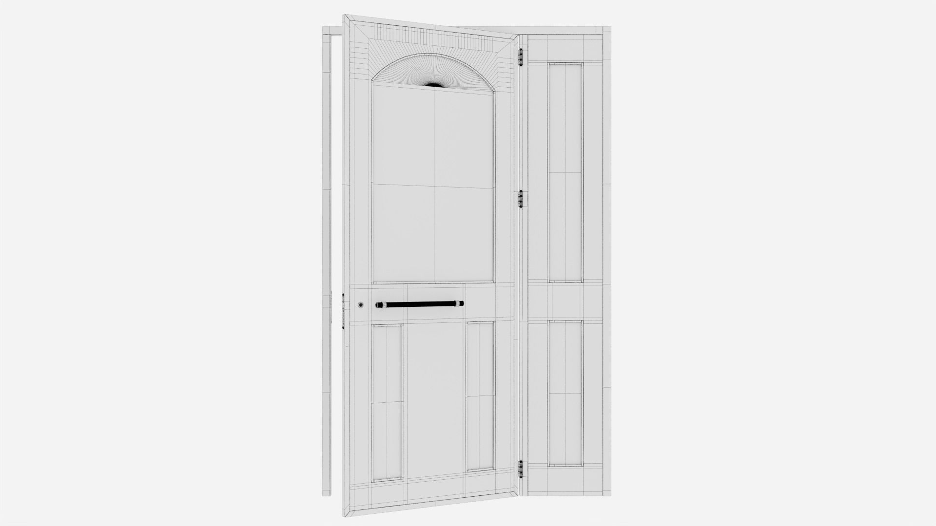 Aluminium door 353 3D model_5