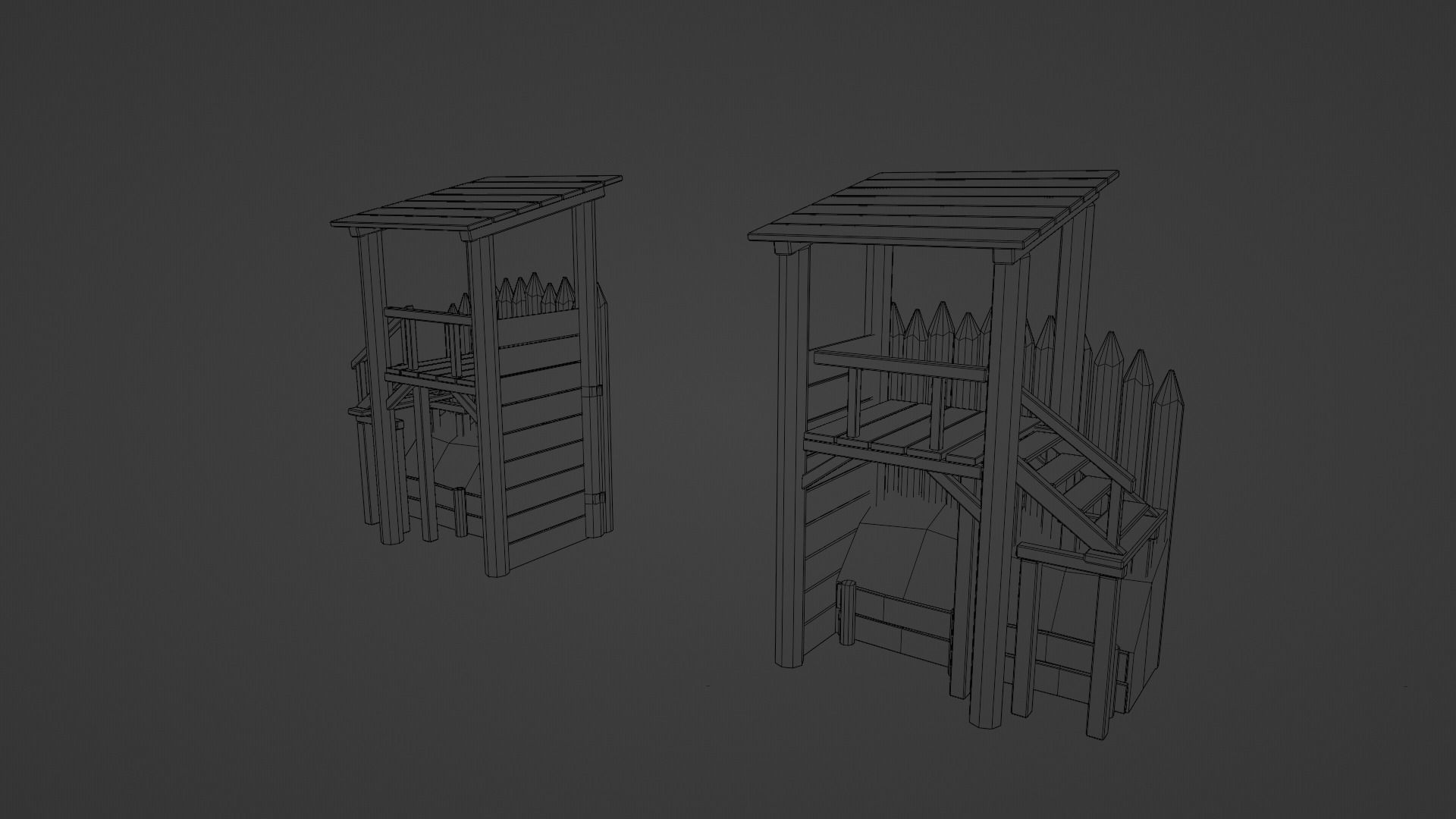 Palisade Low-poly 3D model_22