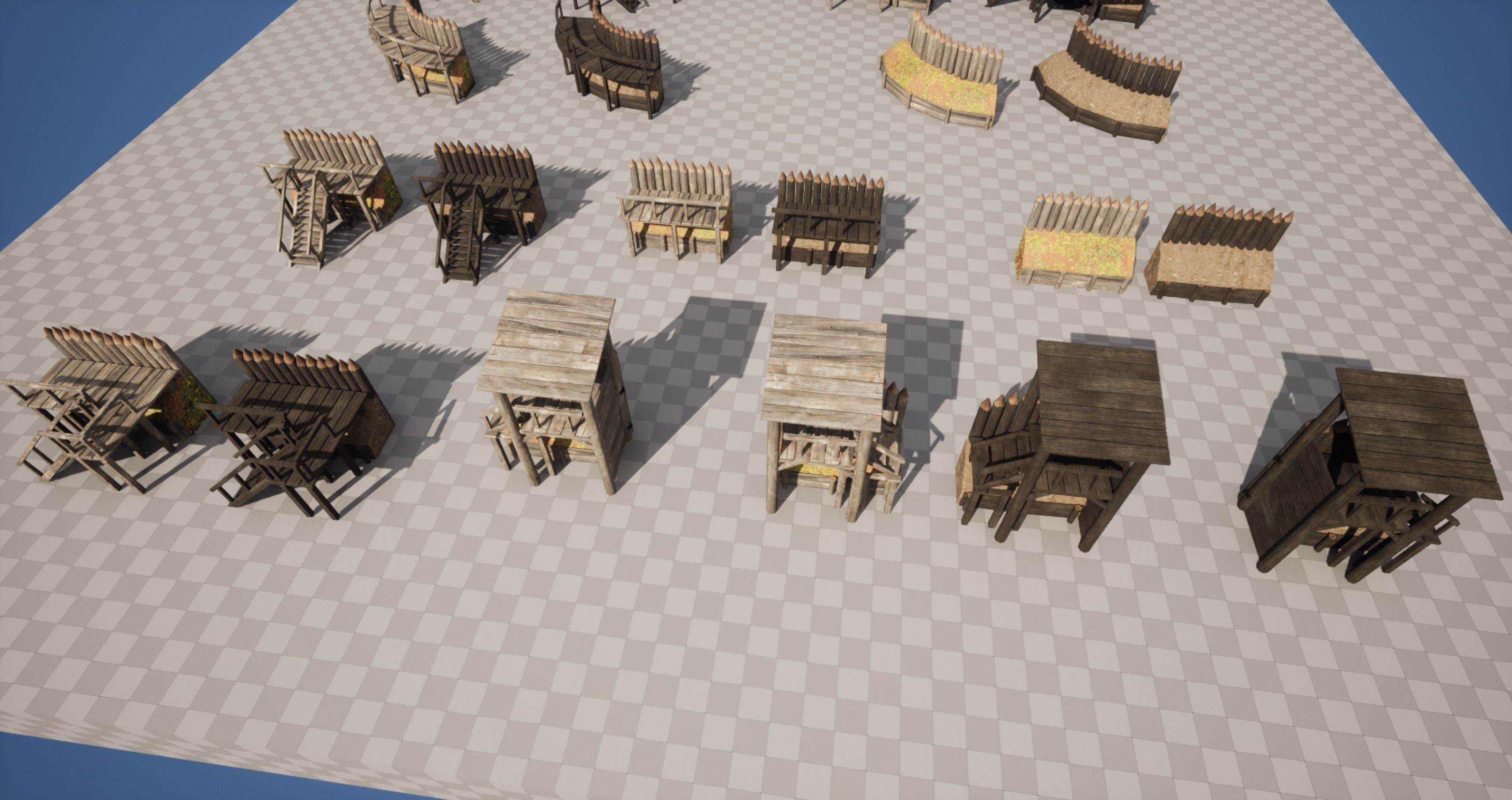 Palisade Low-poly 3D model_3