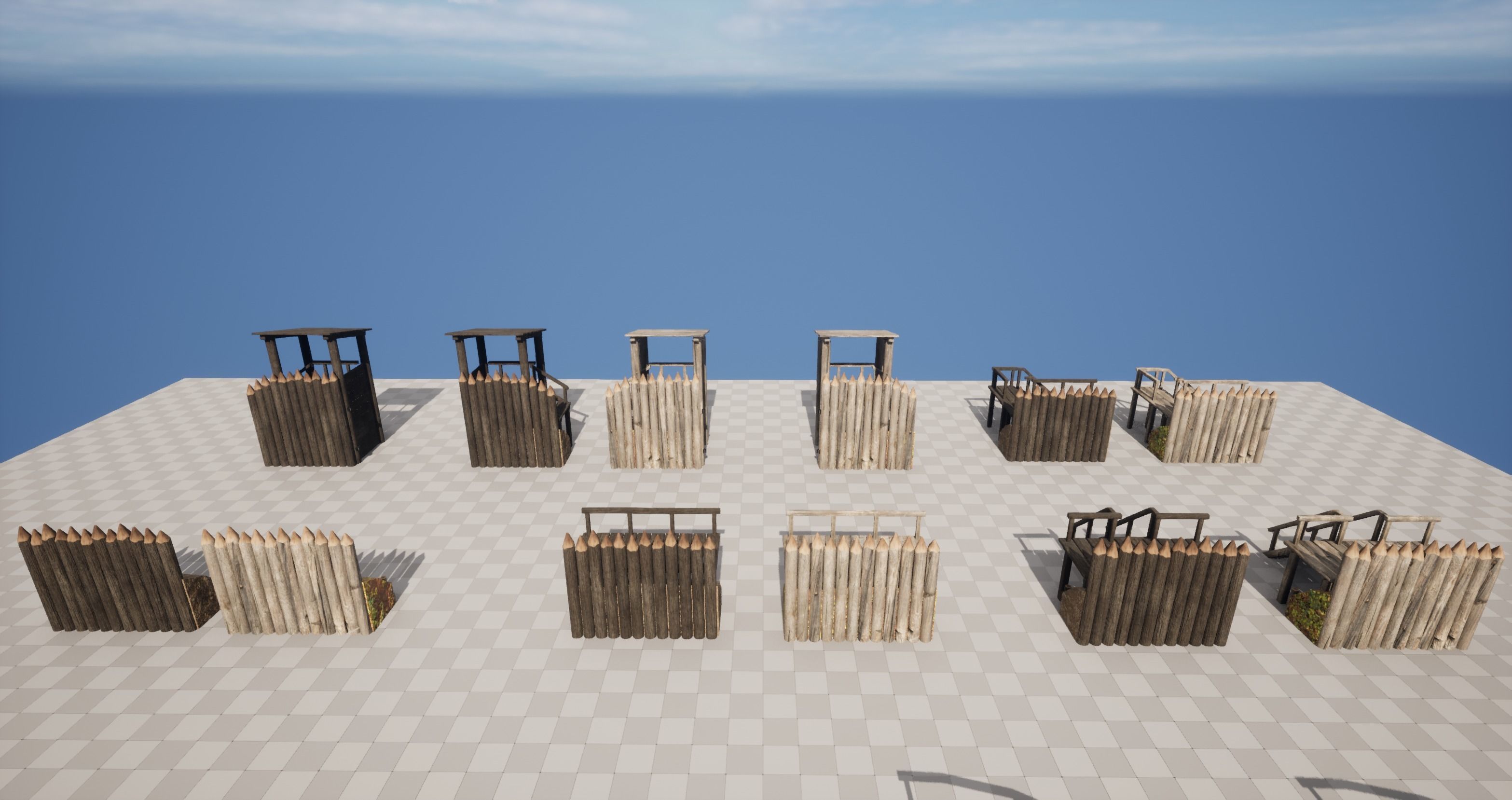 Palisade Low-poly 3D model_2