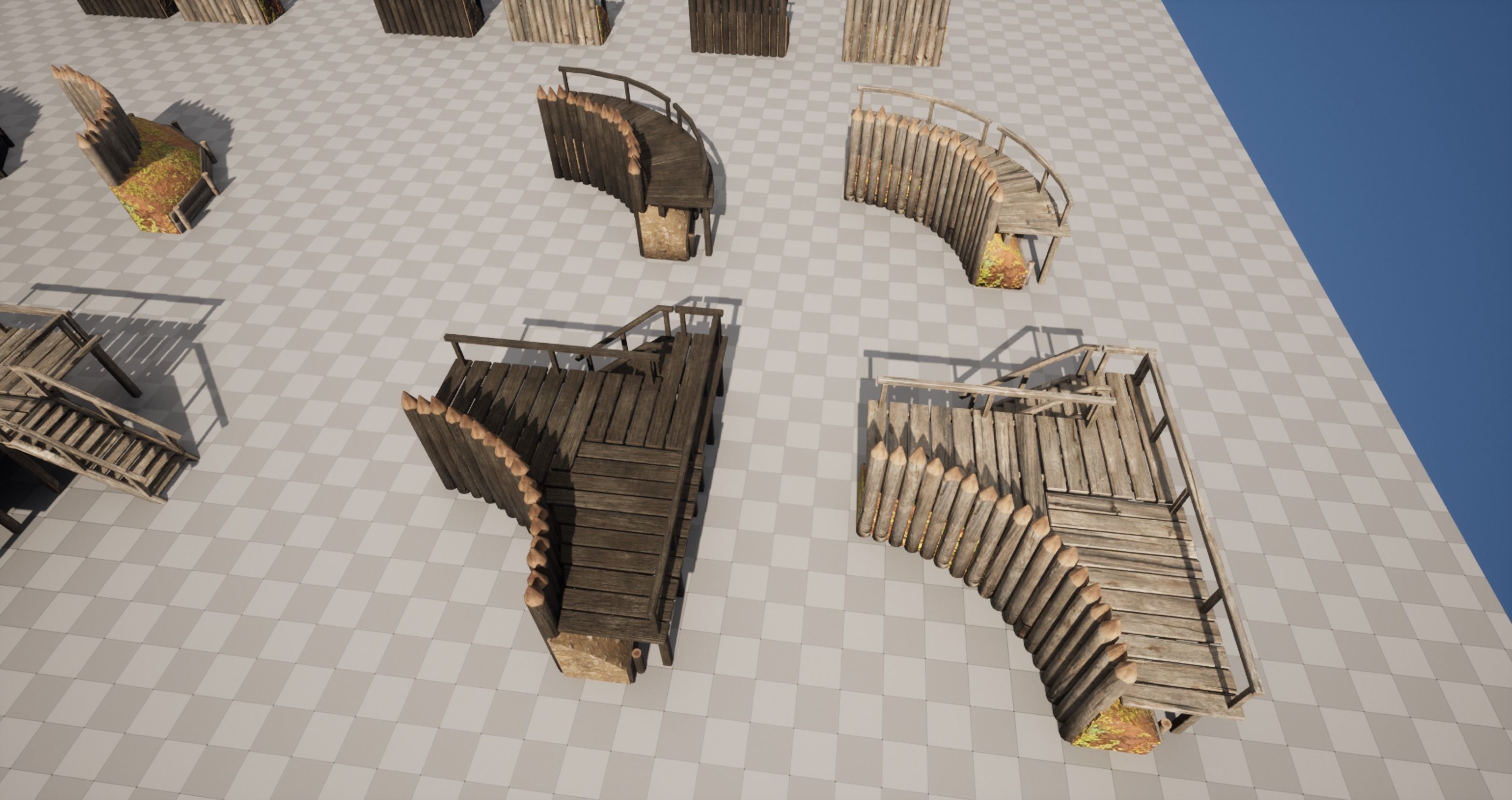 Palisade Low-poly 3D model_6