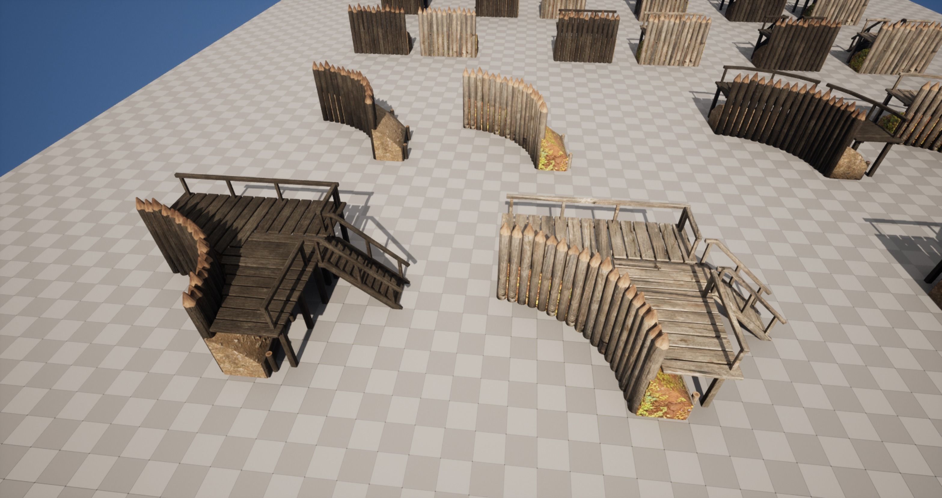 Palisade Low-poly 3D model_4