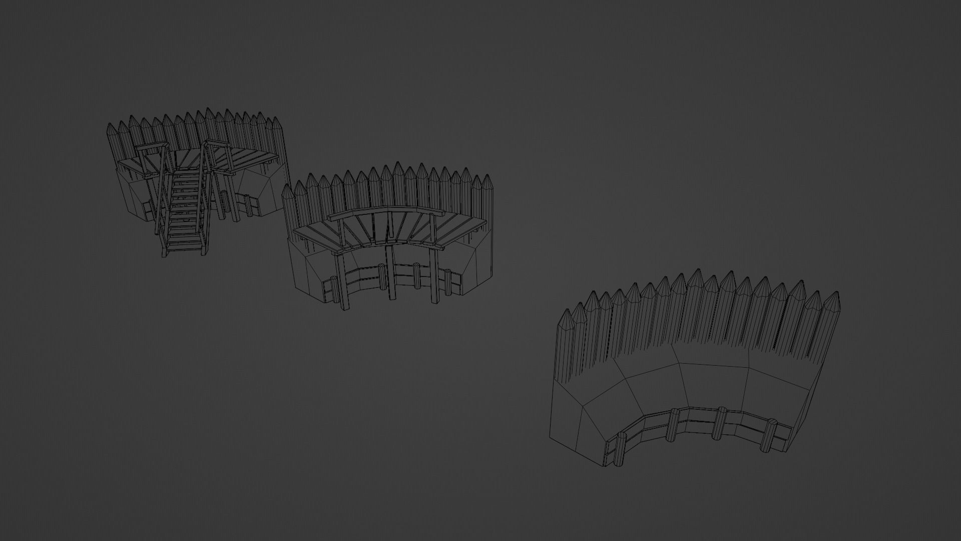 Palisade Low-poly 3D model_28