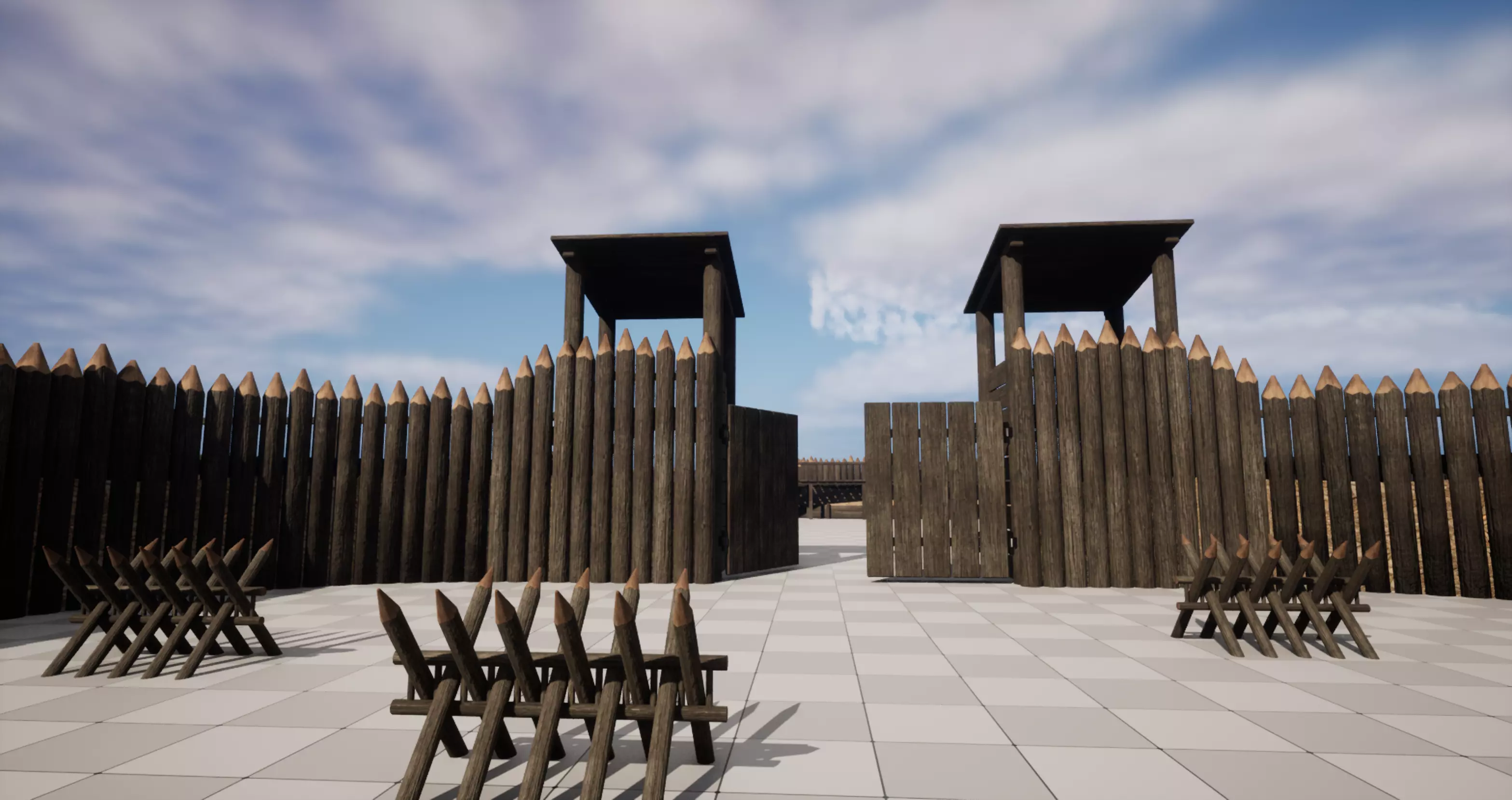 Palisade Low-poly 3D model_0