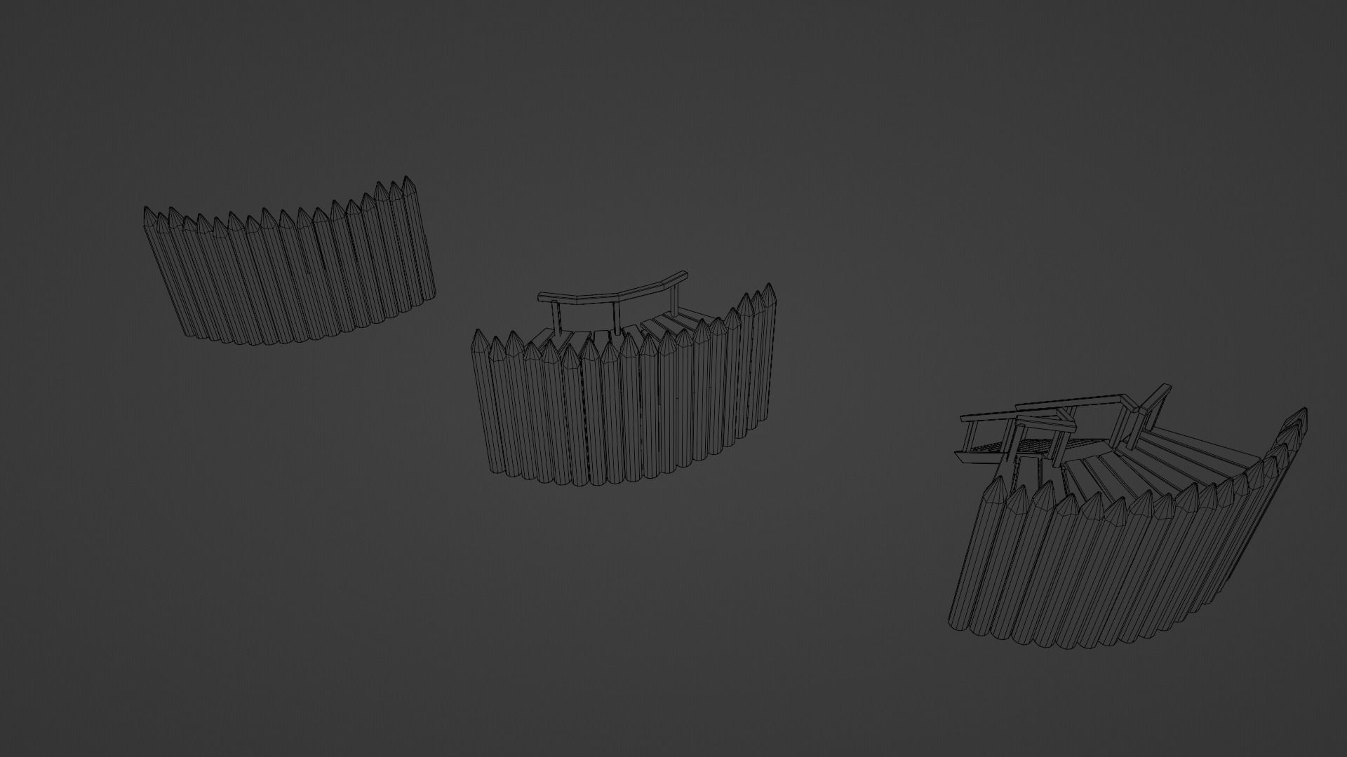 Palisade Low-poly 3D model_27