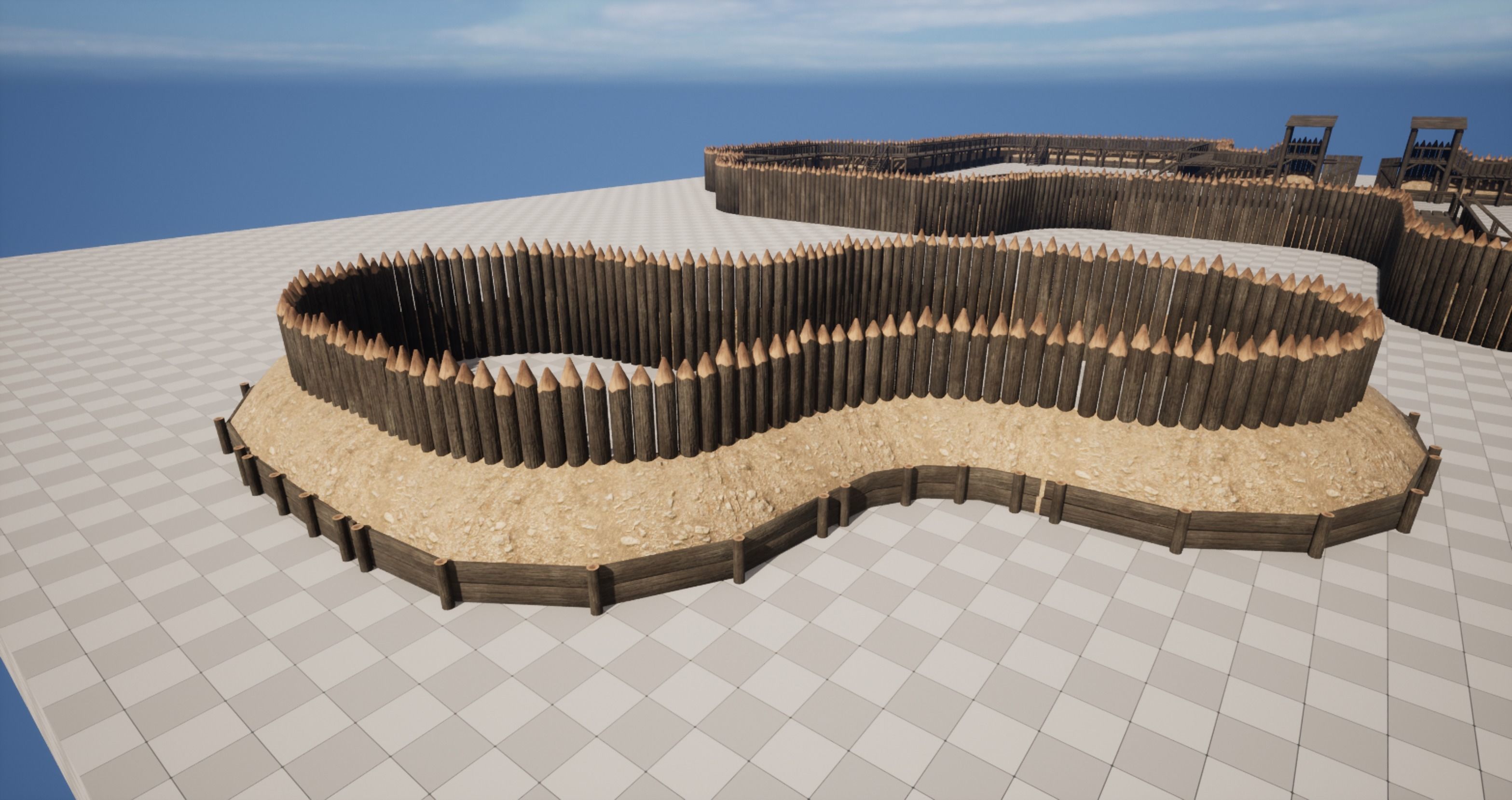 Palisade Low-poly 3D model_20