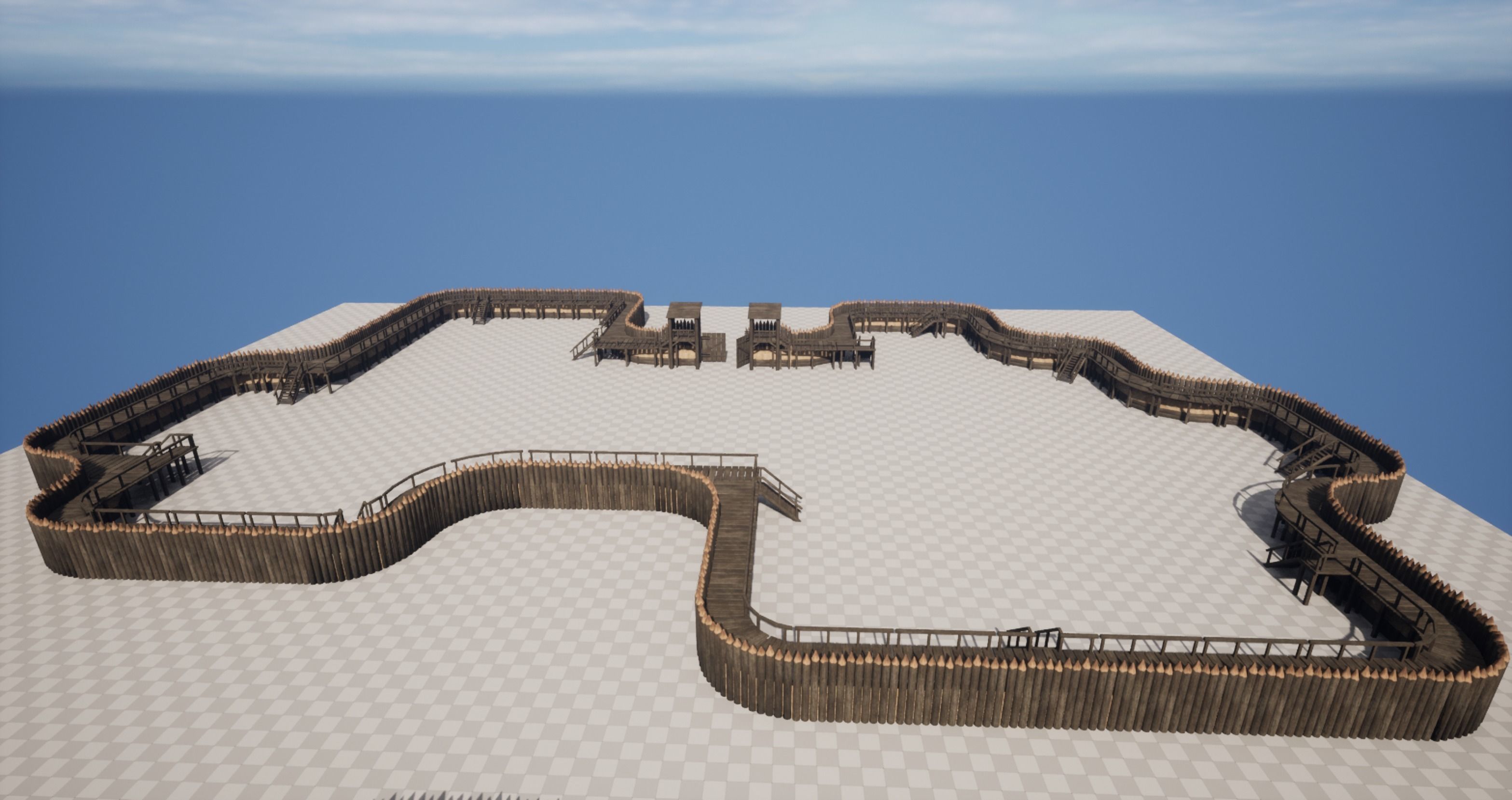 Palisade Low-poly 3D model_17