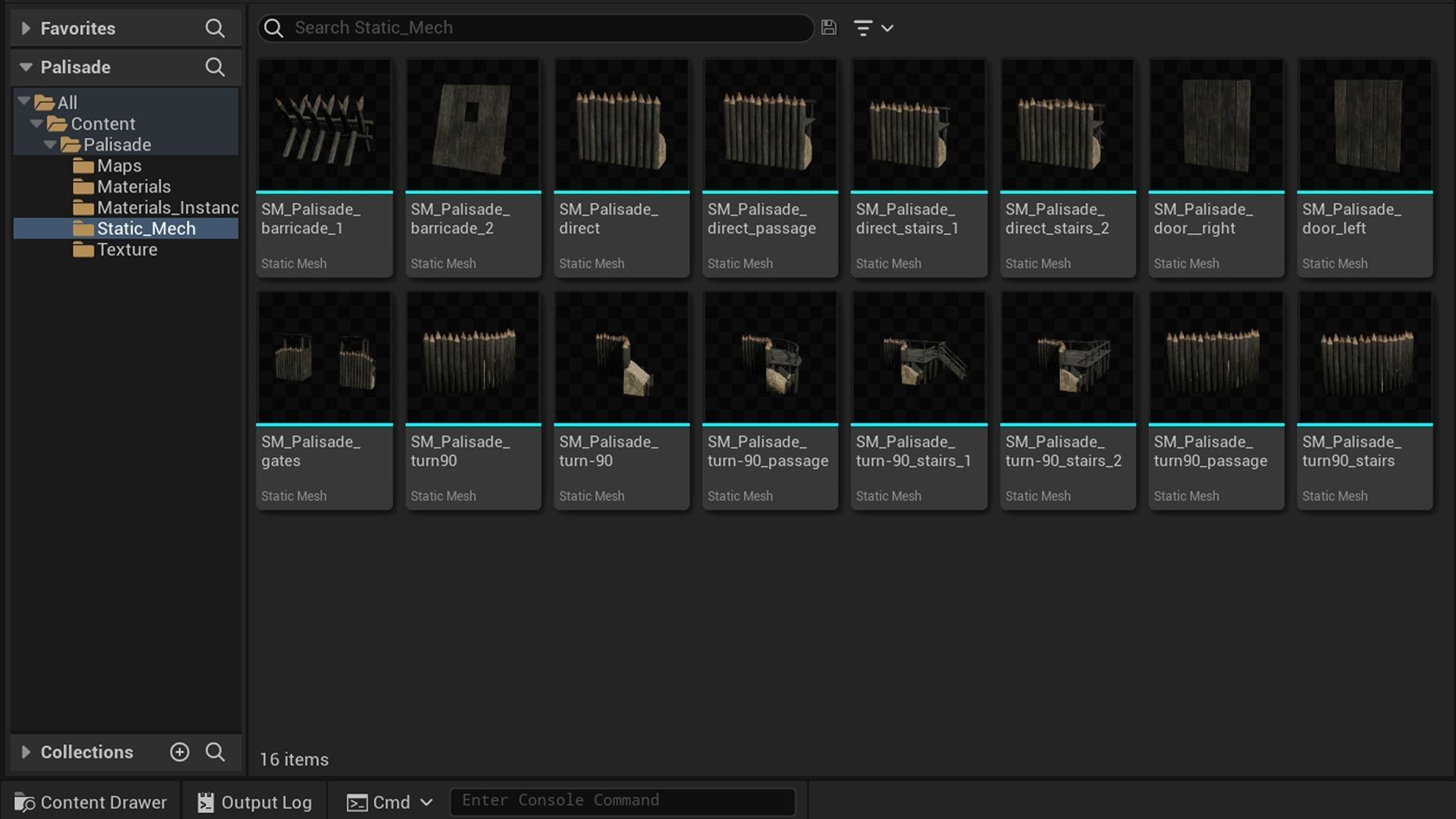 Palisade Low-poly 3D model_31