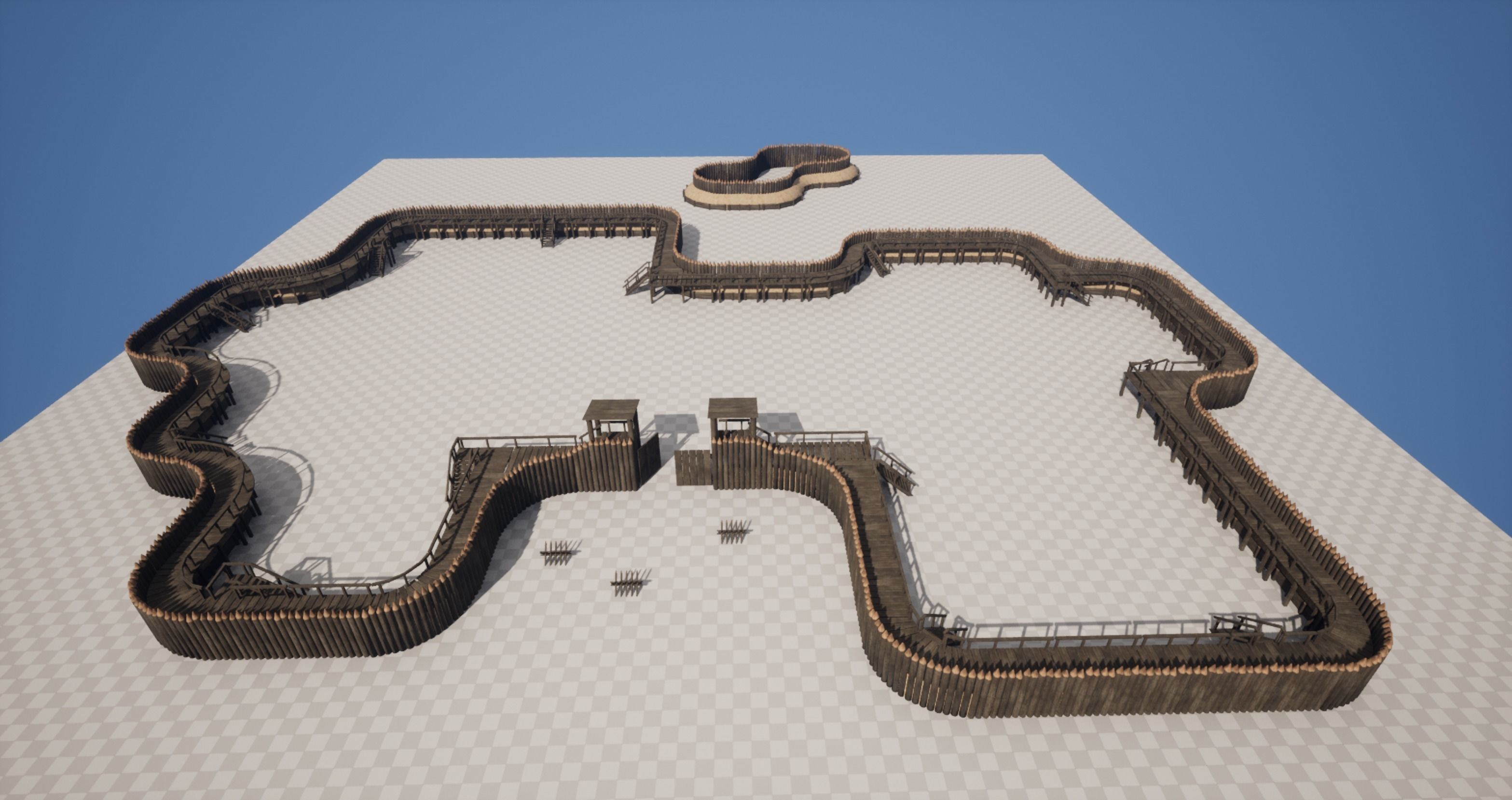 Palisade Low-poly 3D model_13