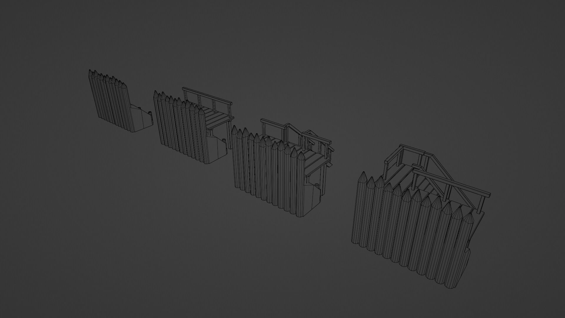 Palisade Low-poly 3D model_23