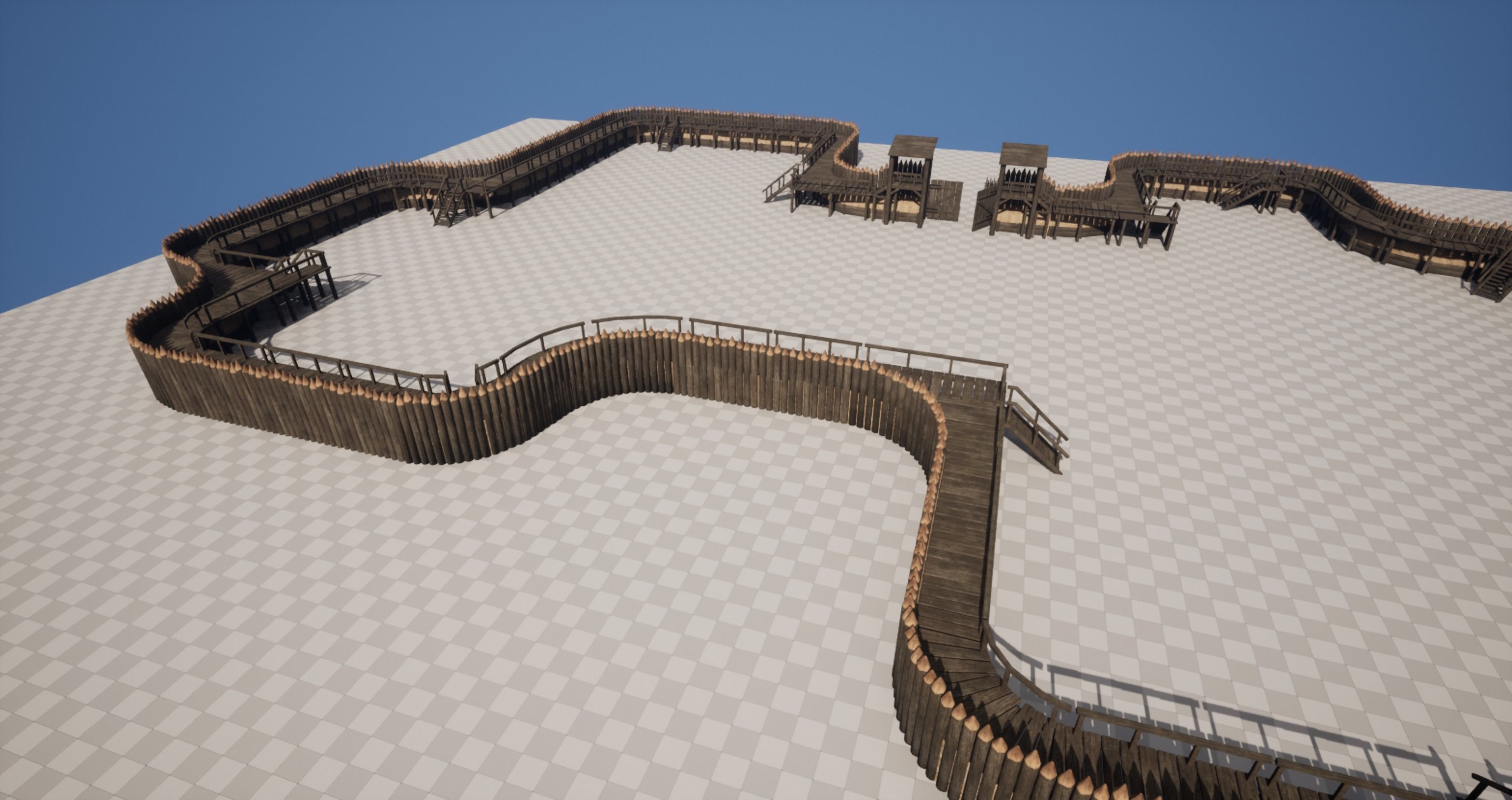 Palisade Low-poly 3D model_19