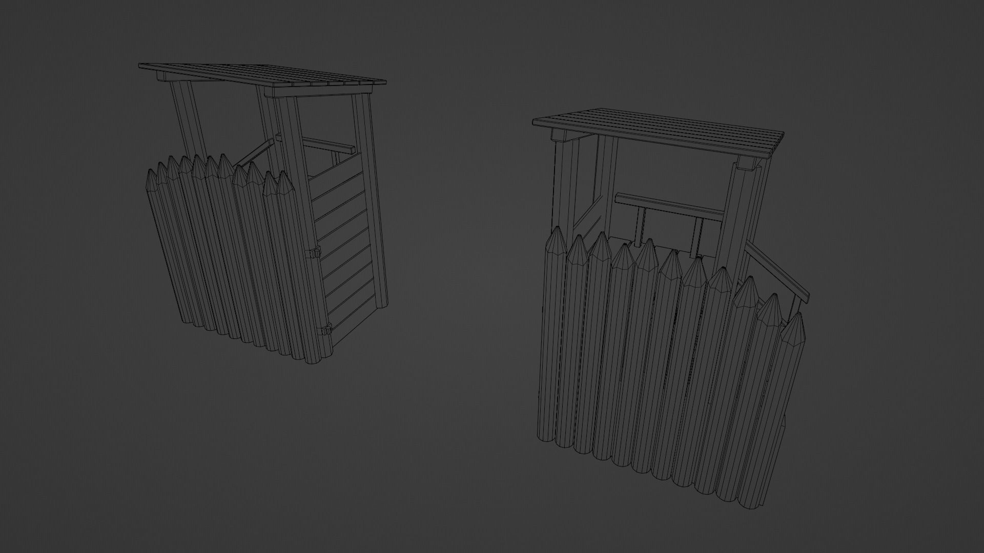 Palisade Low-poly 3D model_21