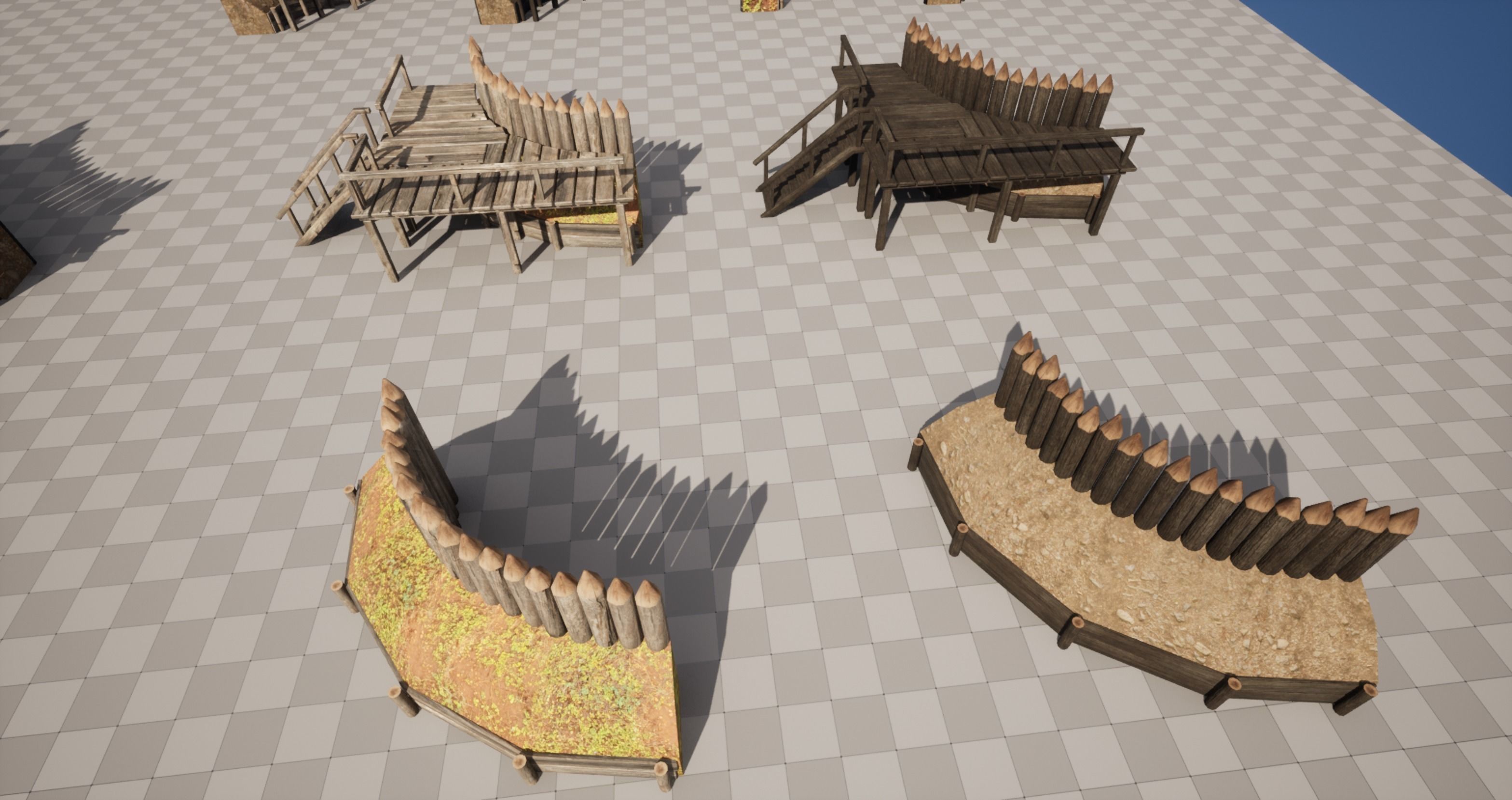 Palisade Low-poly 3D model_5