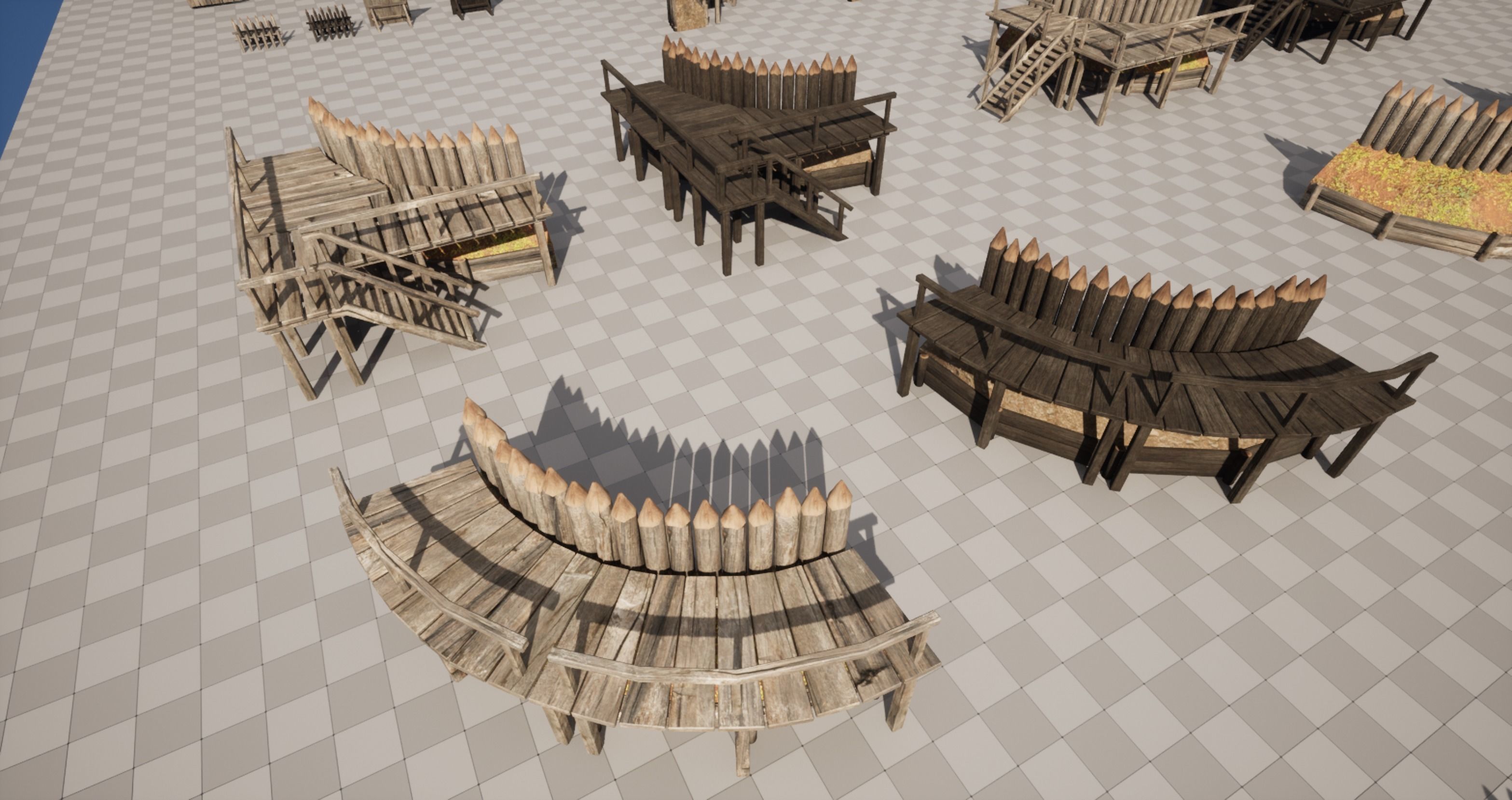 Palisade Low-poly 3D model_7