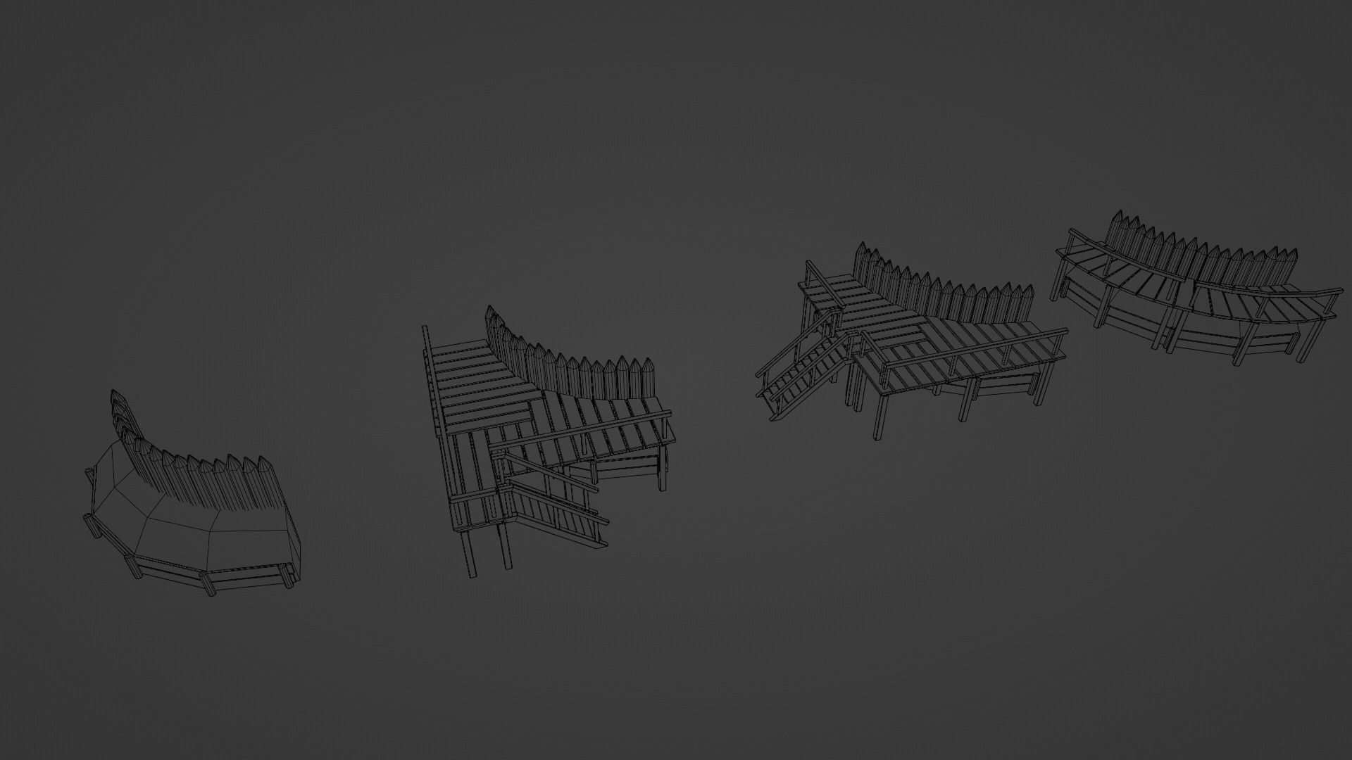 Palisade Low-poly 3D model_26