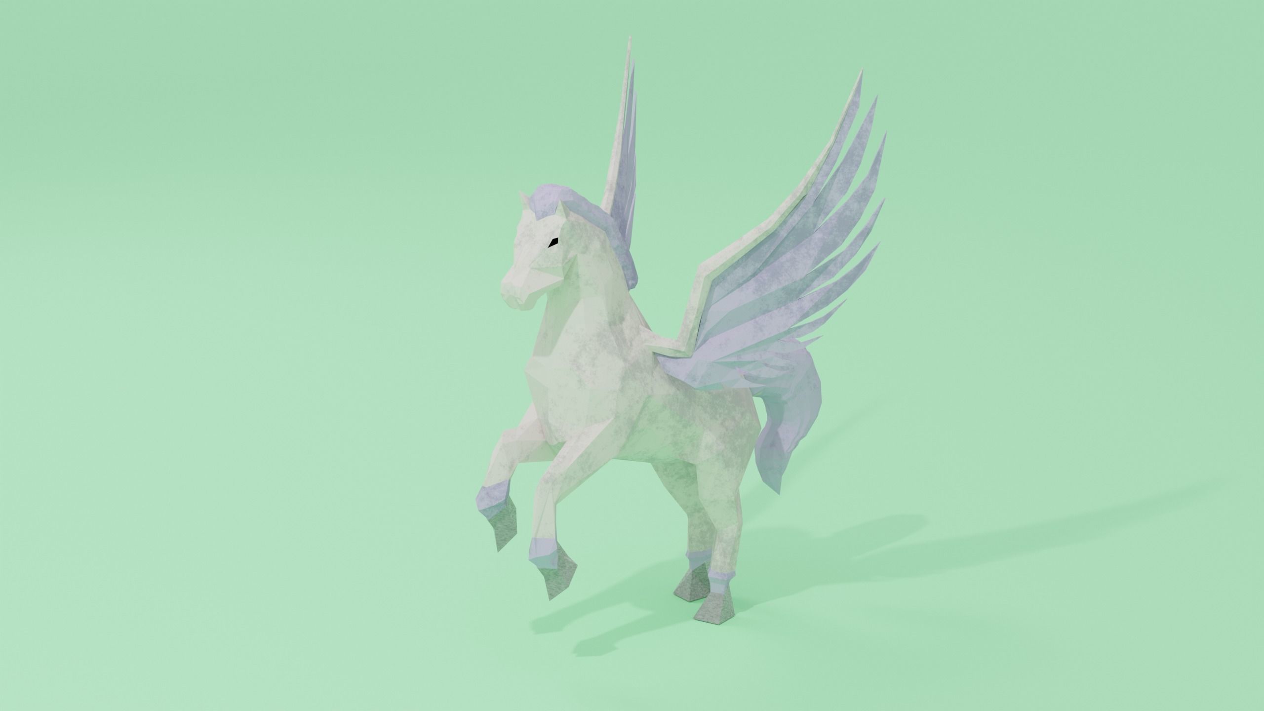 Pegasus Winged horse Horse with wings Flying  Divine  Rigged Low-poly 3D model_2
