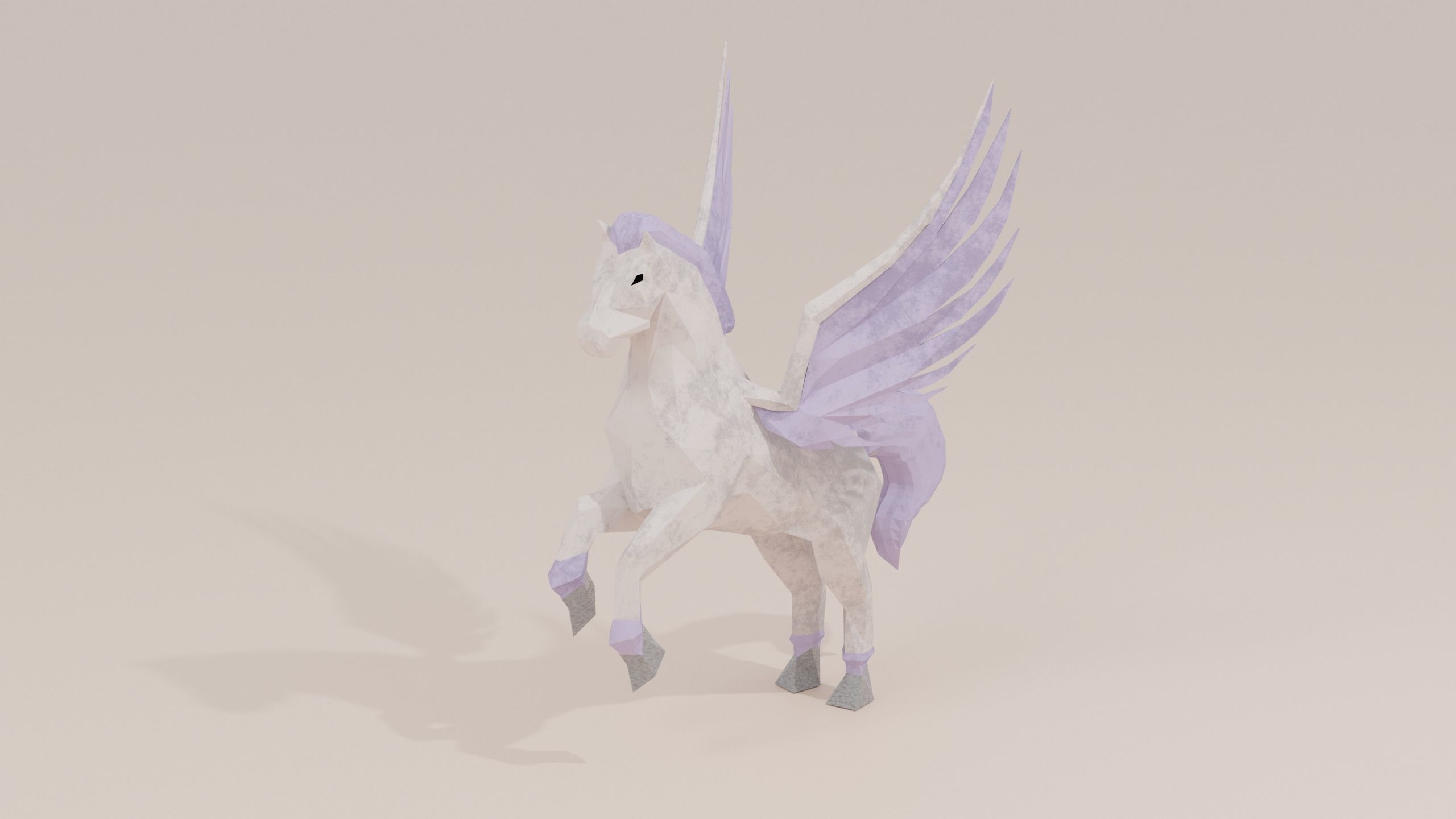 Pegasus Winged horse Horse with wings Flying  Divine  Rigged Low-poly 3D model_6