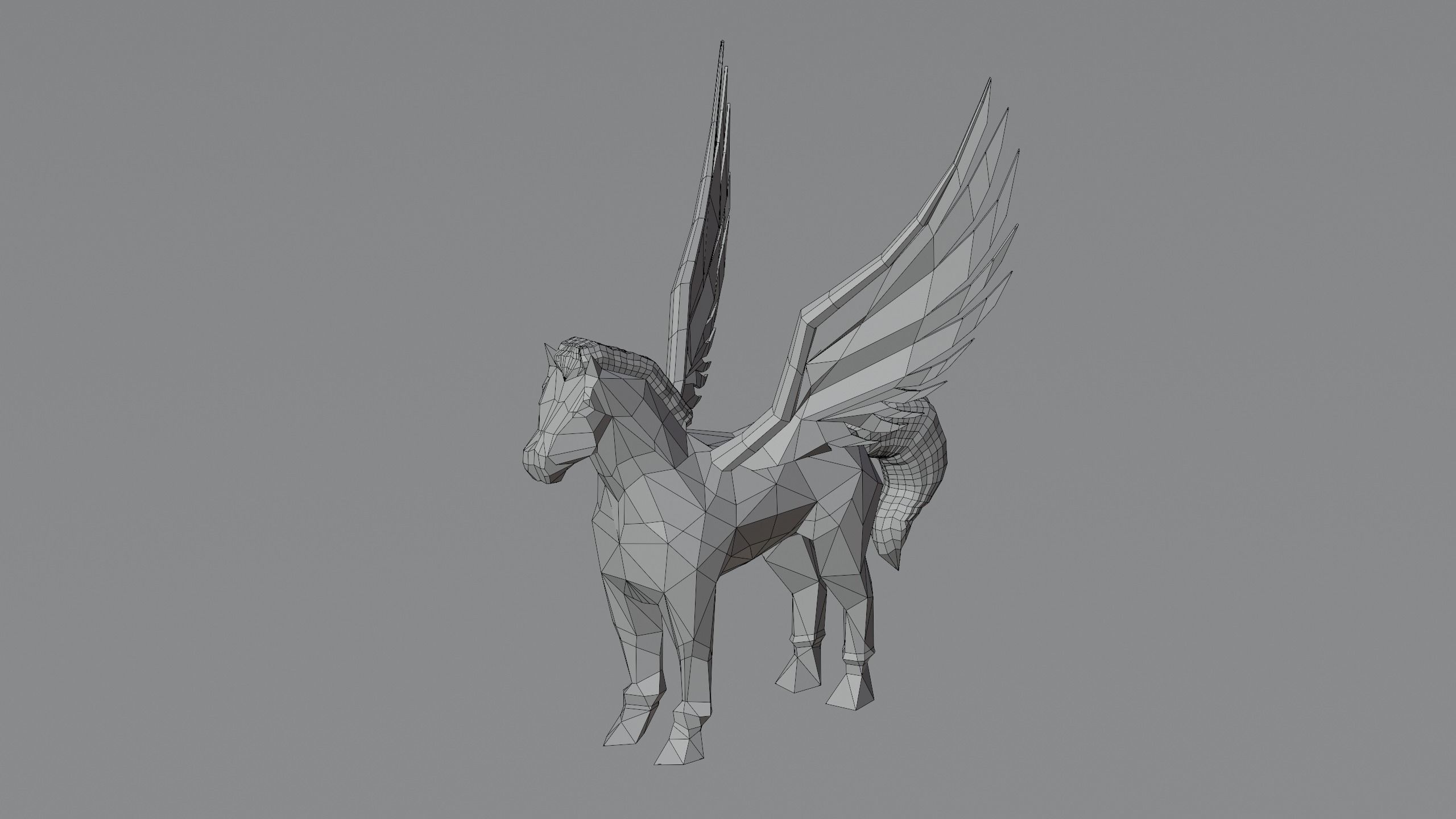 Pegasus Winged horse Horse with wings Flying  Divine  Rigged Low-poly 3D model_7