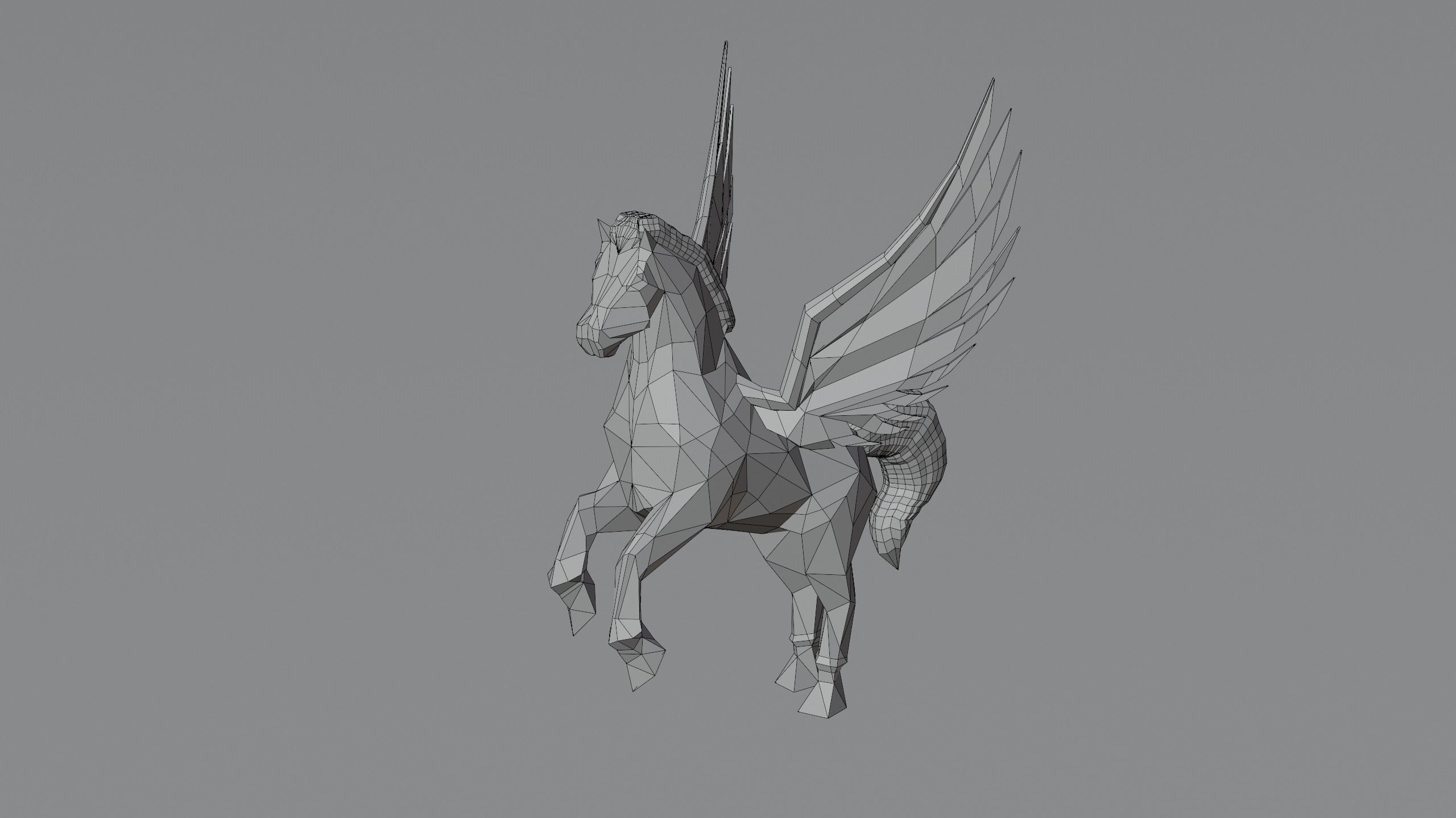 Pegasus Winged horse Horse with wings Flying  Divine  Rigged Low-poly 3D model_15