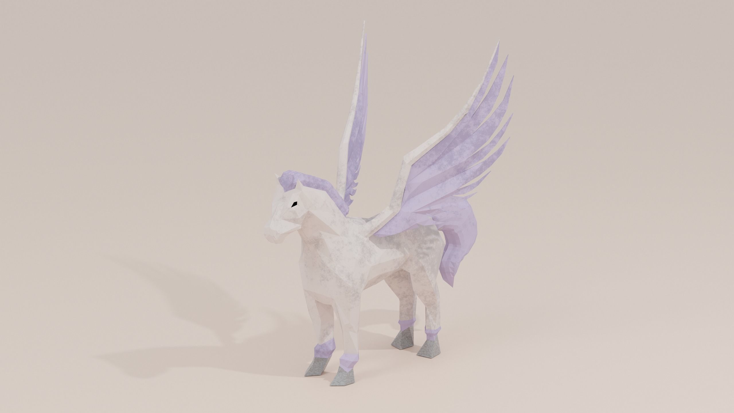 Pegasus Winged horse Horse with wings Flying  Divine  Rigged Low-poly 3D model_3