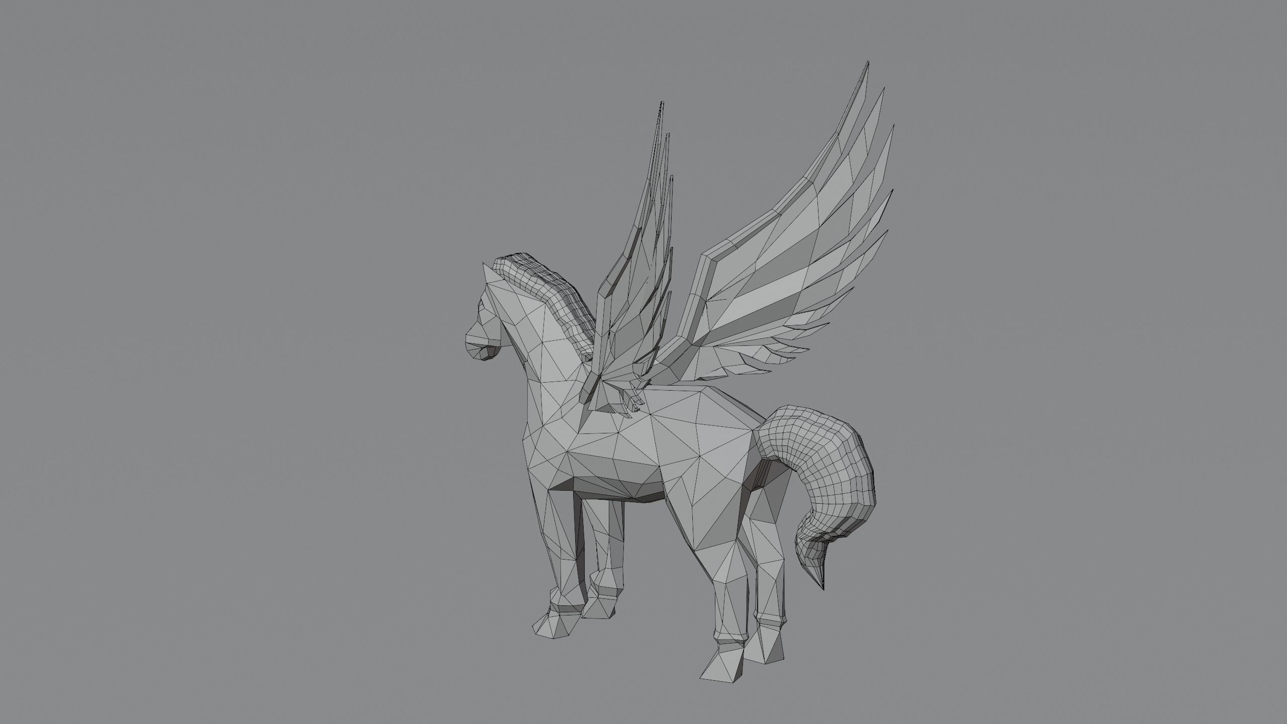 Pegasus Winged horse Horse with wings Flying  Divine  Rigged Low-poly 3D model_8