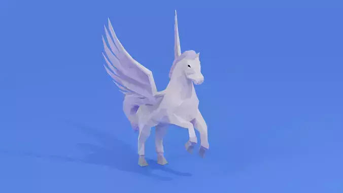 Pegasus Winged horse Horse with wings Flying  Divine  Rigged Low-poly 3D model
