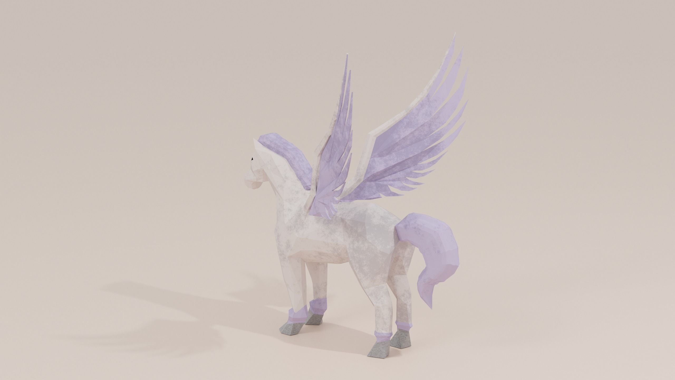 Pegasus Winged horse Horse with wings Flying  Divine  Rigged Low-poly 3D model_5