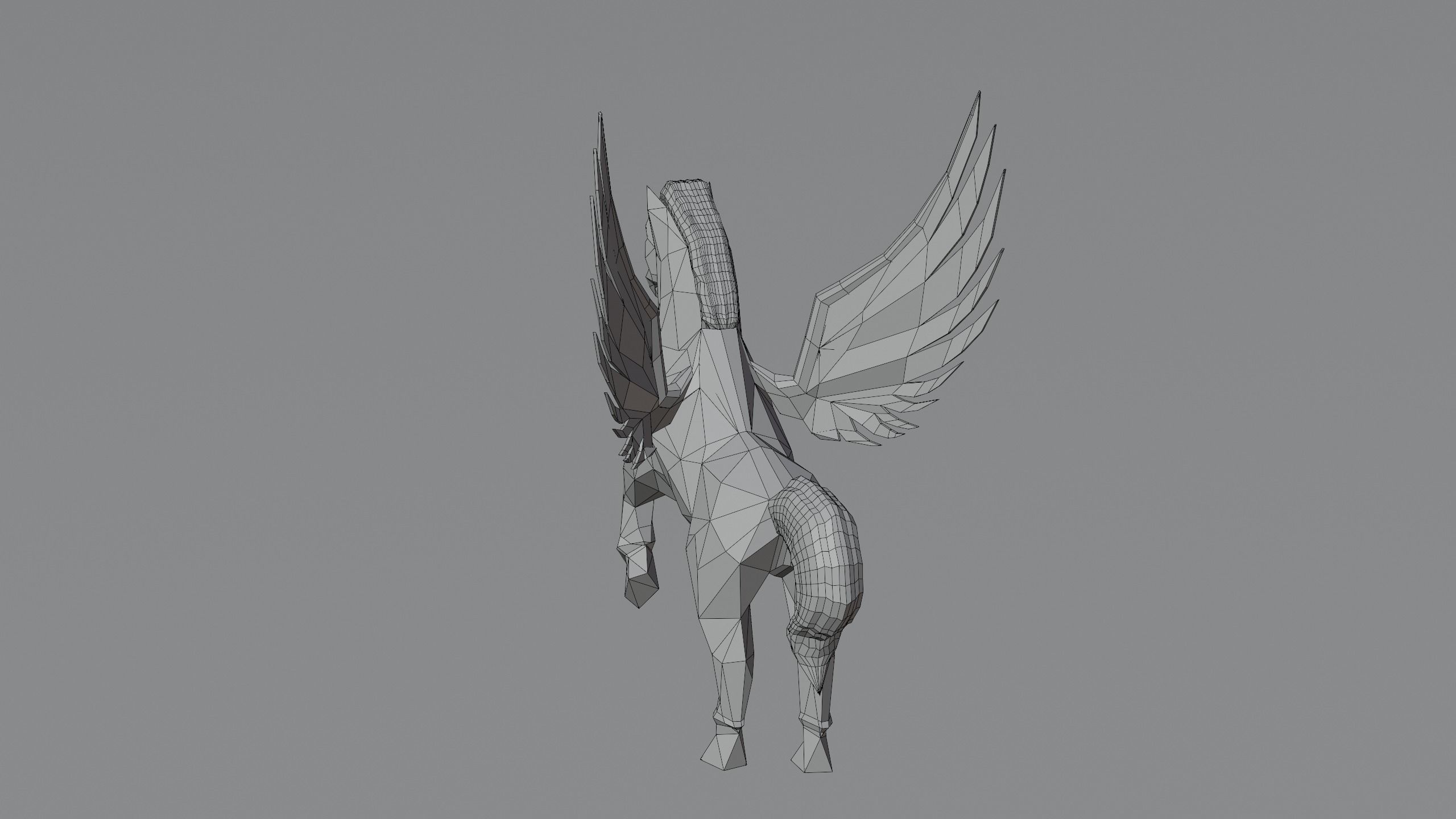 Pegasus Winged horse Horse with wings Flying  Divine  Rigged Low-poly 3D model_14