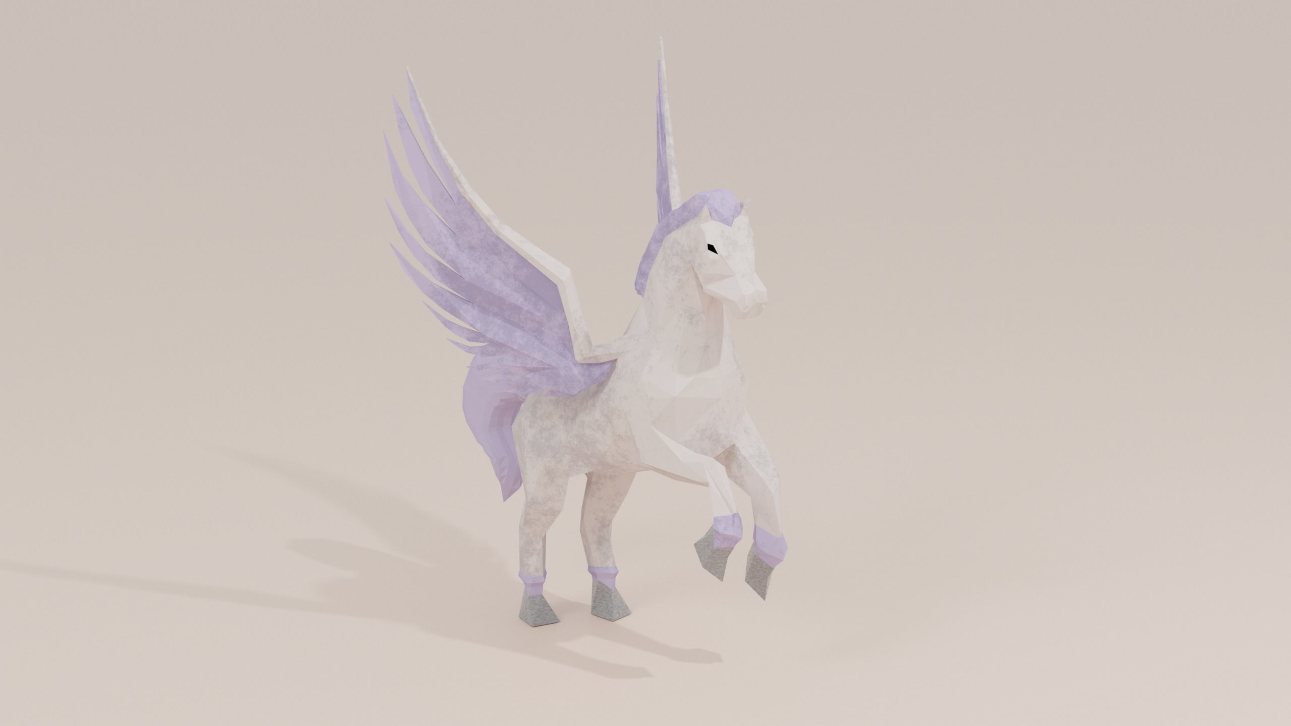 Pegasus Winged horse Horse with wings Flying  Divine  Rigged Low-poly 3D model_4