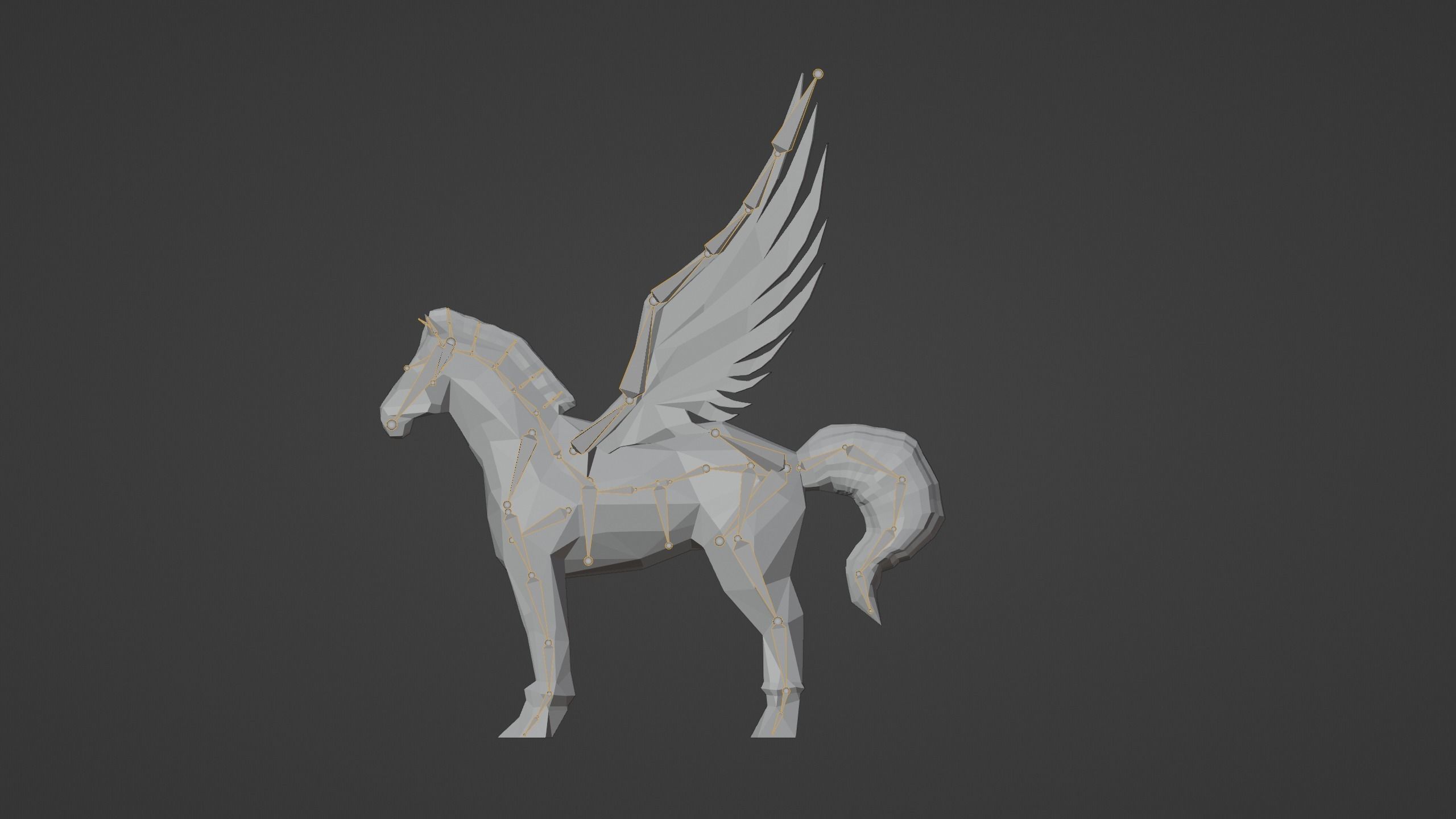 Pegasus Winged horse Horse with wings Flying  Divine  Rigged Low-poly 3D model_10
