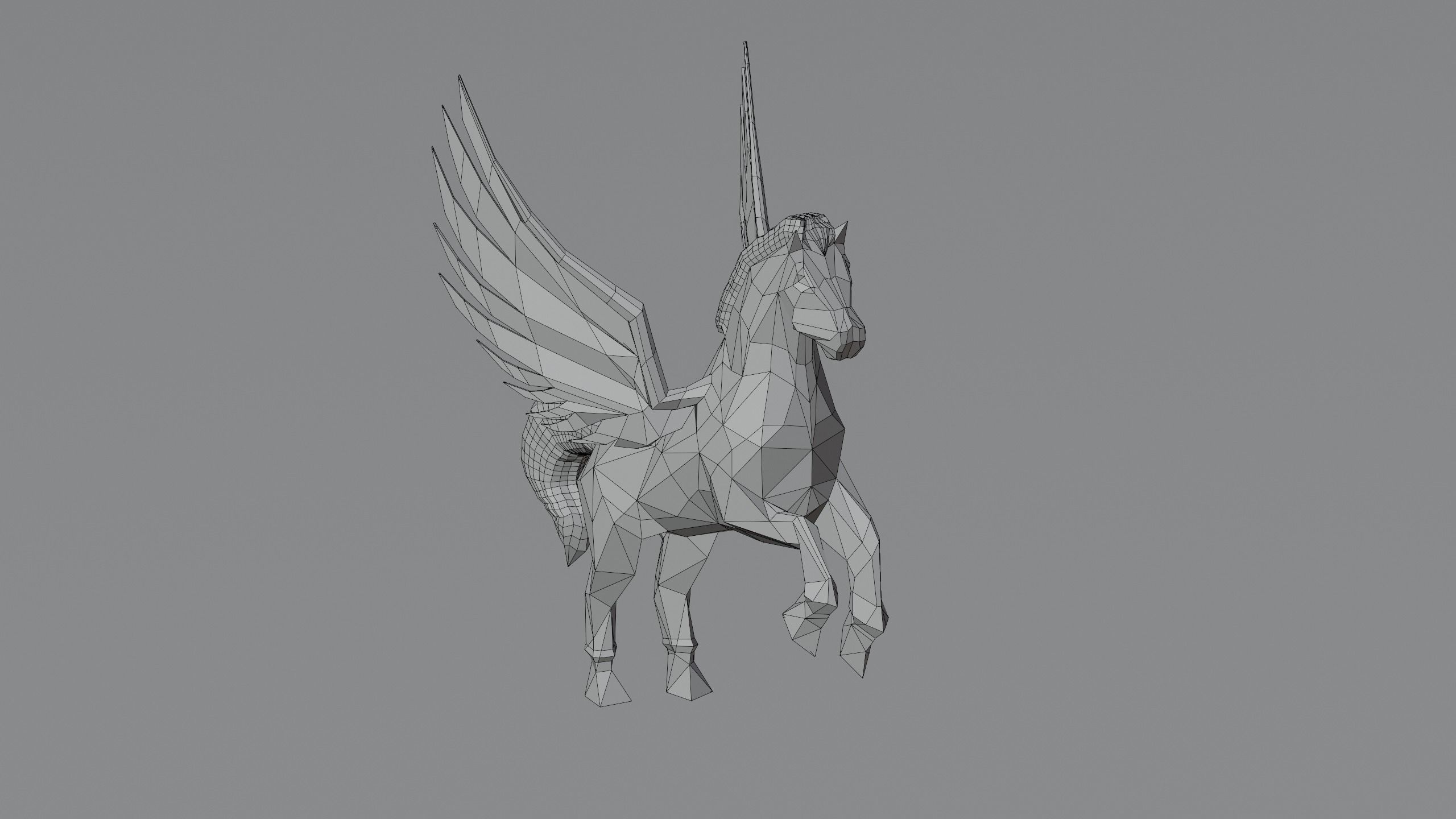 Pegasus Winged horse Horse with wings Flying  Divine  Rigged Low-poly 3D model_12