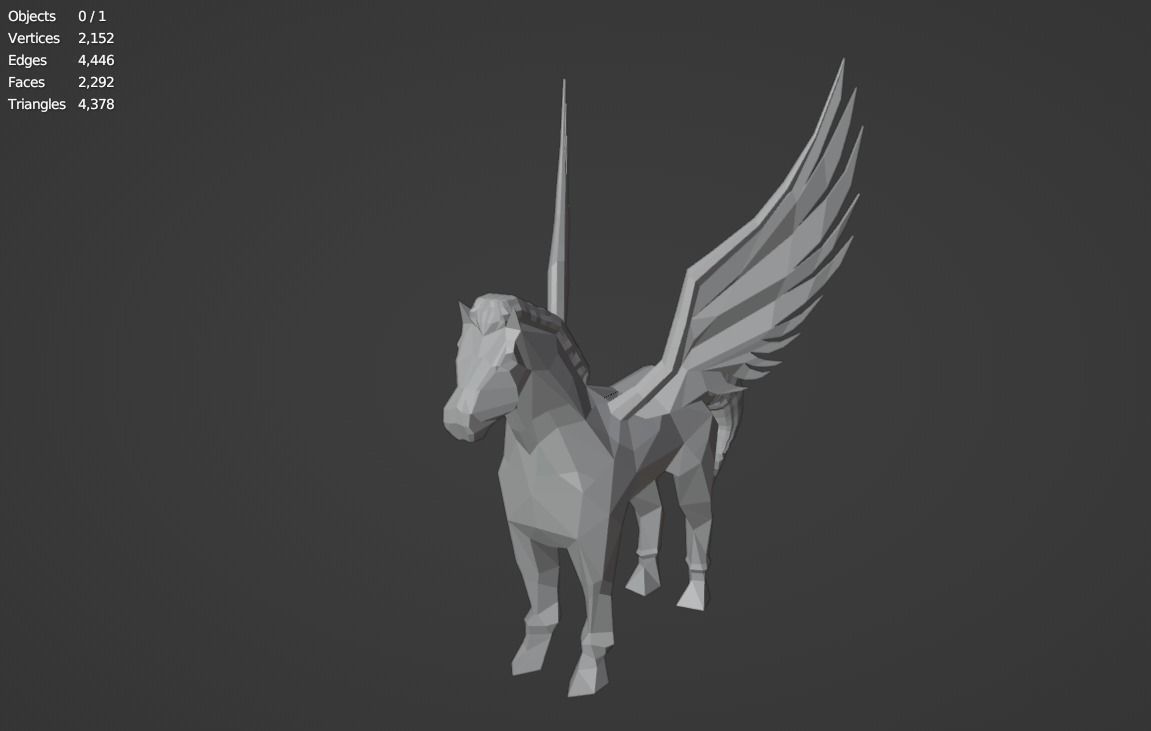 Pegasus Winged horse Horse with wings Flying  Divine  Rigged Low-poly 3D model_9