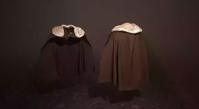 Fur Cloak Low-poly 3D model