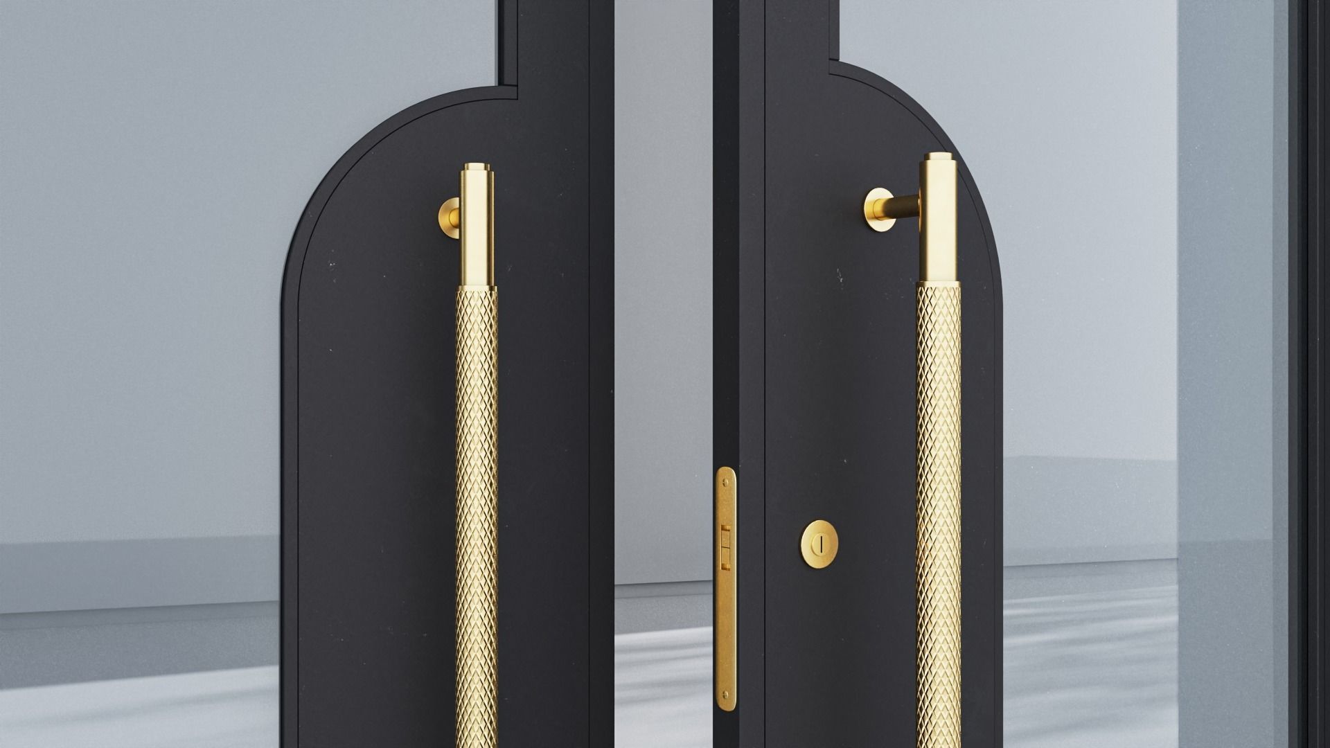 Aluminium door 354 3D model_4