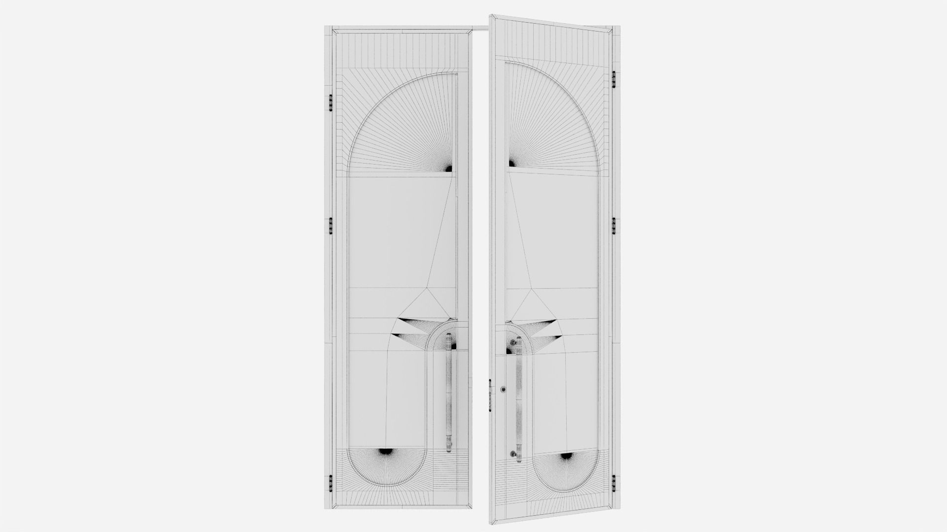 Aluminium door 354 3D model_5