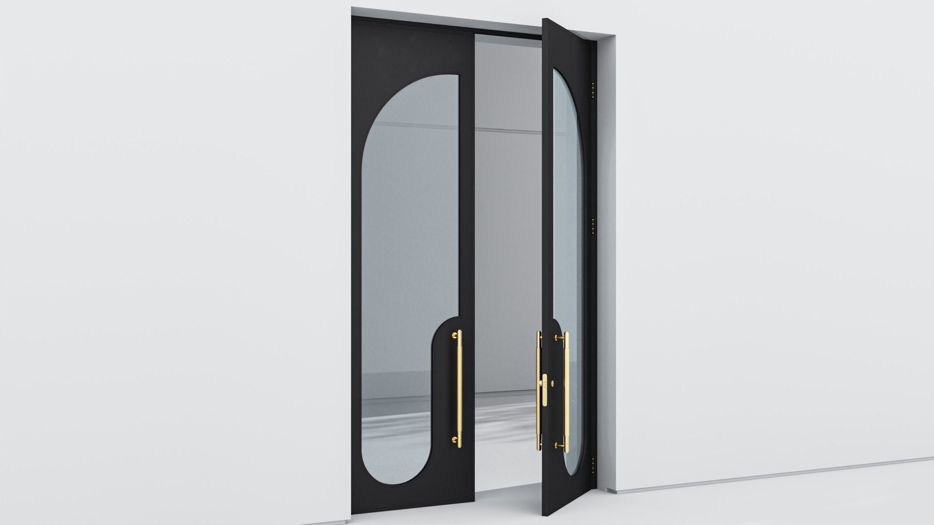 Aluminium door 354 3D model_3