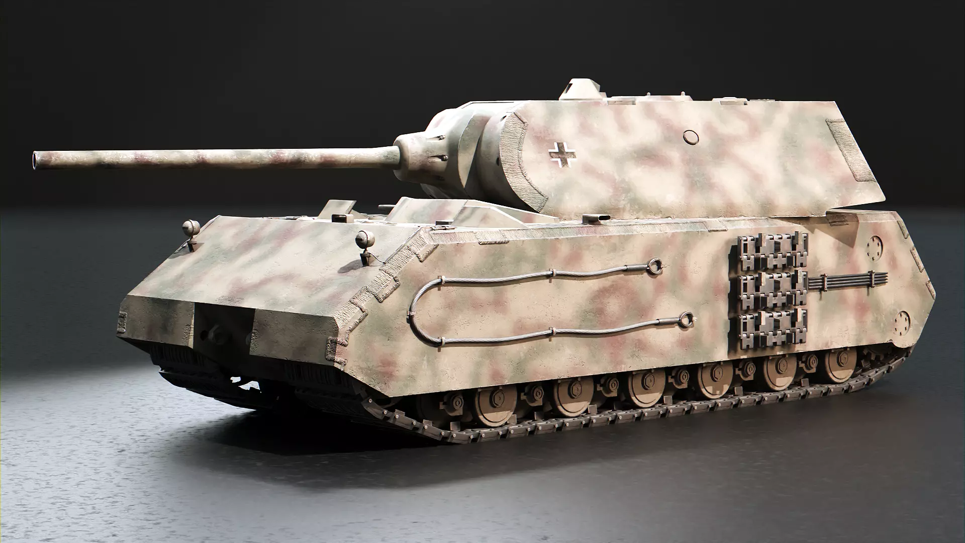 Panzer VIII Maus - German Heavy Tank Low-poly 3D model_0