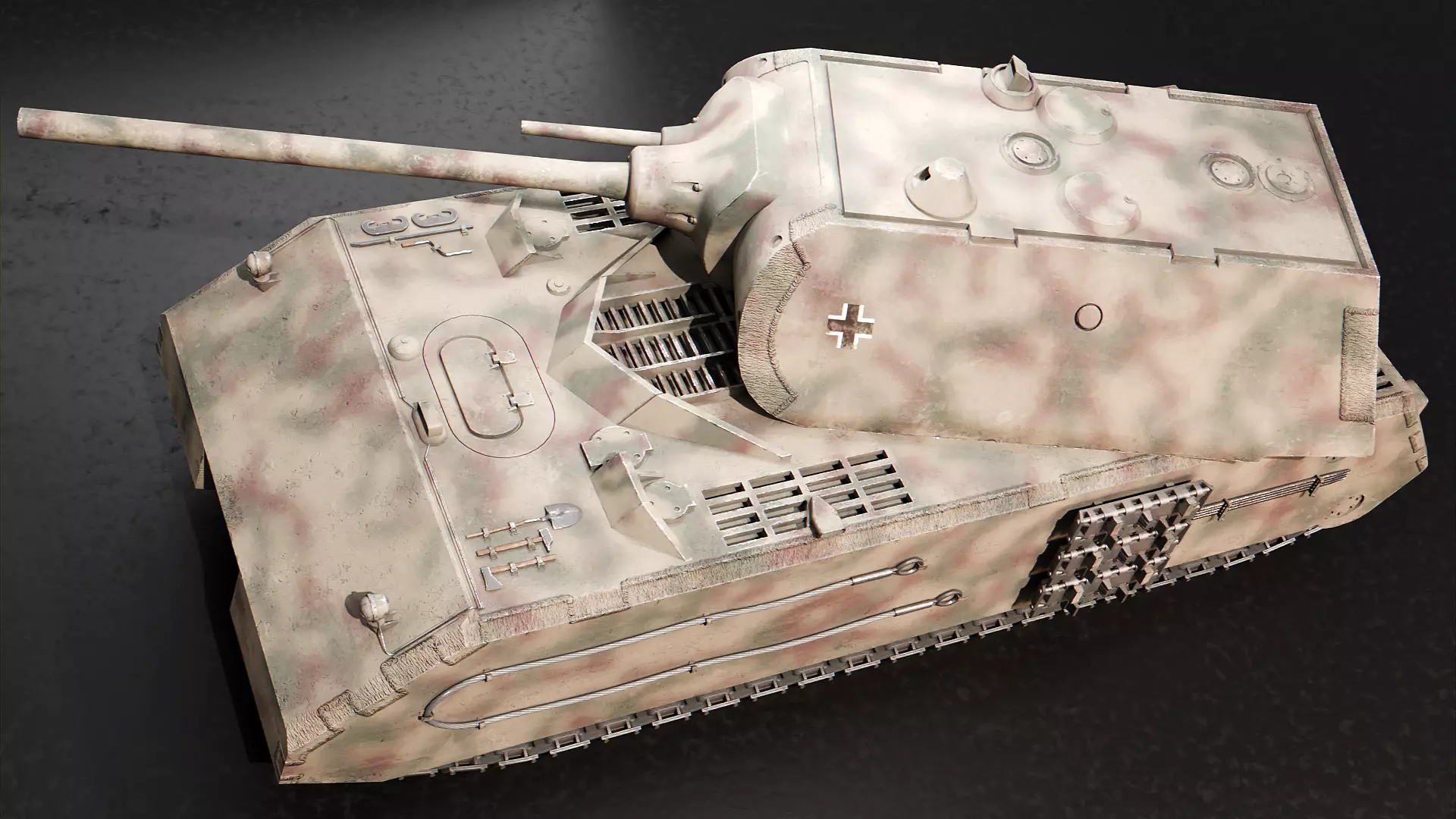 Panzer VIII Maus - German Heavy Tank Low-poly 3D model_4