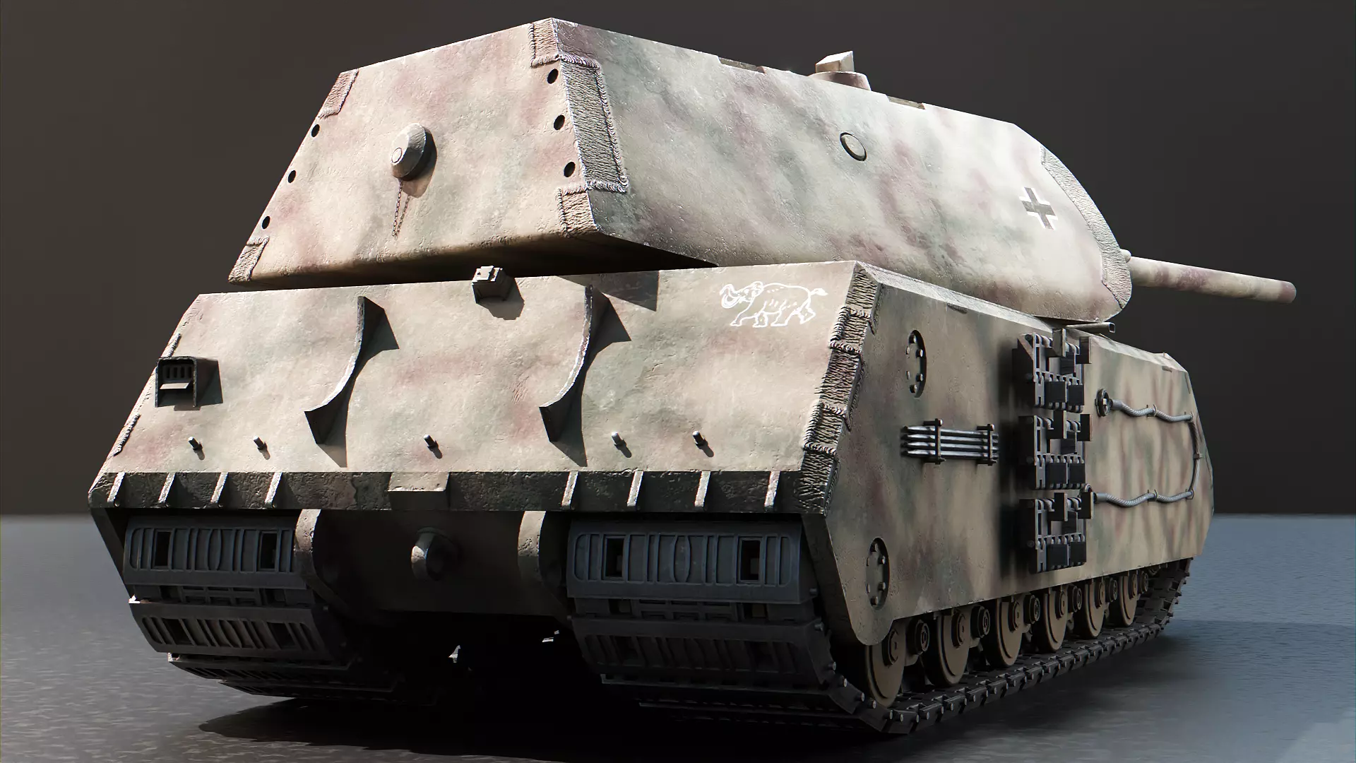 Panzer VIII Maus - German Heavy Tank Low-poly 3D model_2